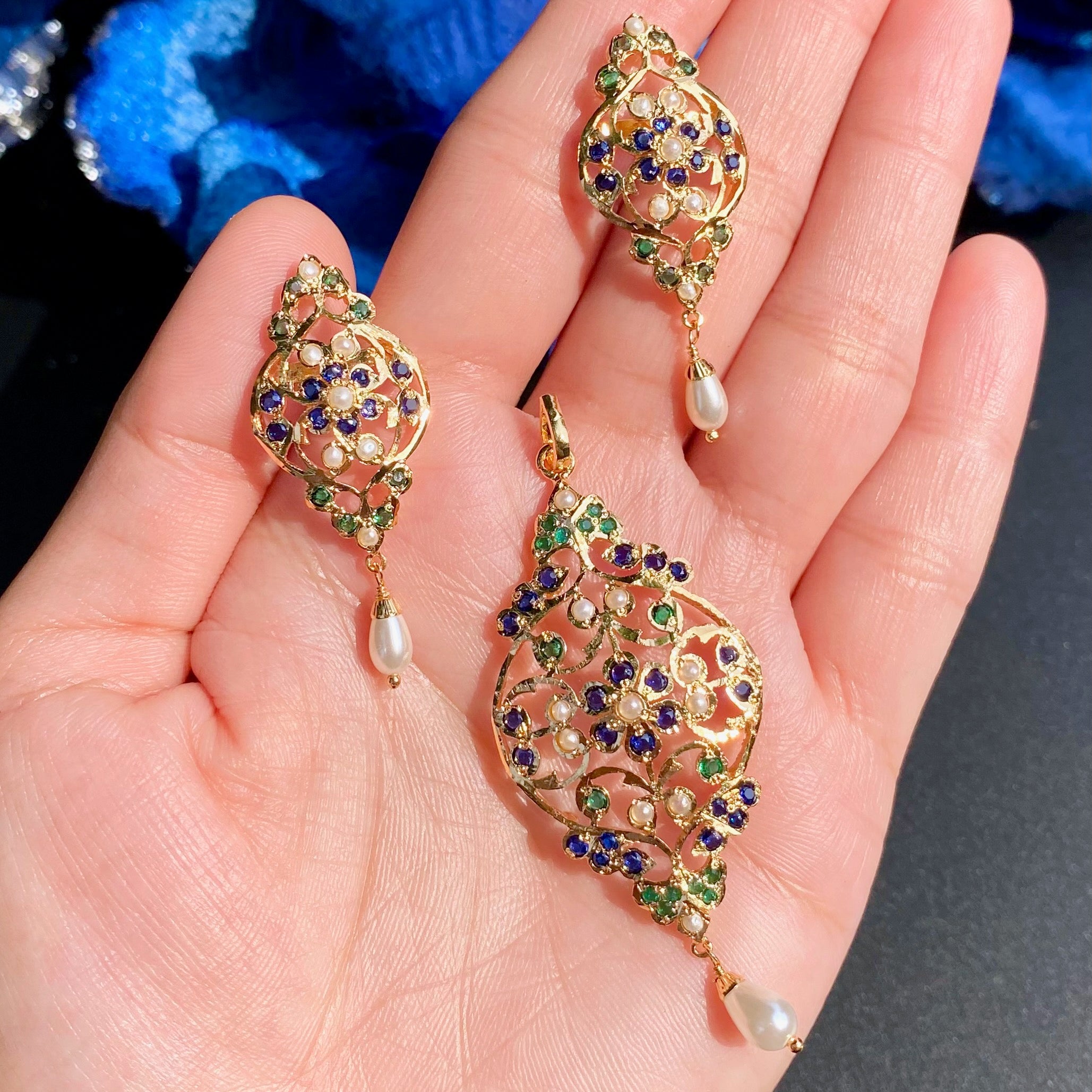 Gold Plated Jadau Locket Set | Premium Artificial Jewelry  BPS 006