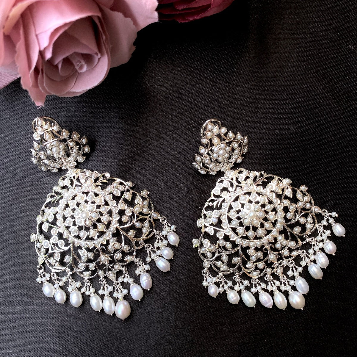 large heavy silver earrings