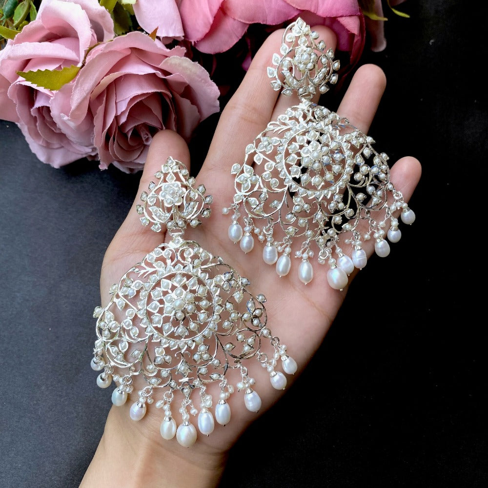 large heavy silver earrings