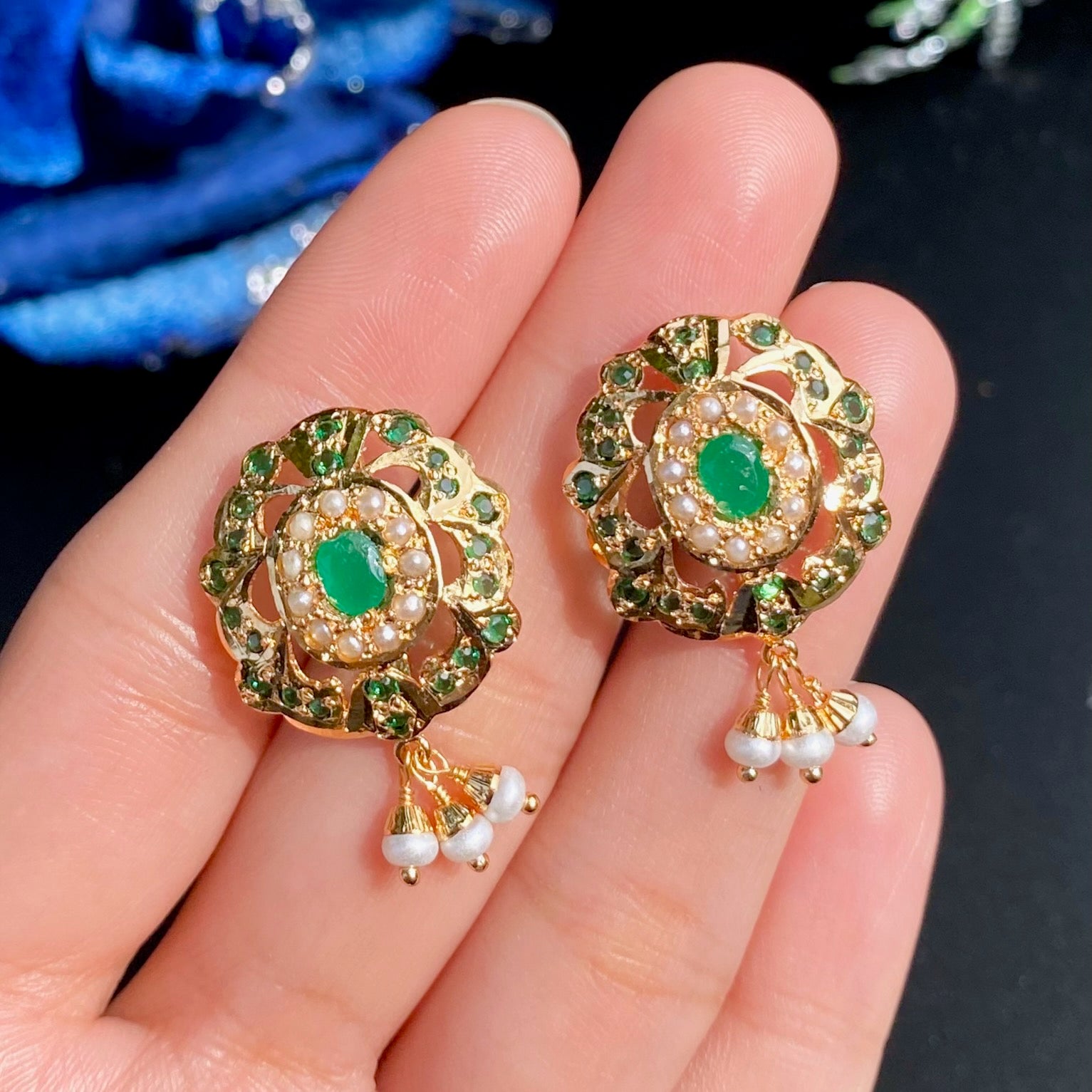 Exquisite Jadau Tops for Girls | Gold Plated on Mixed Metal Base BER 111