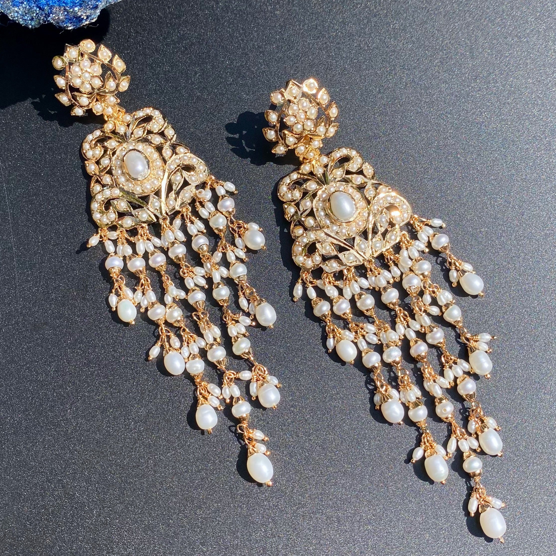 long real pearl danglers