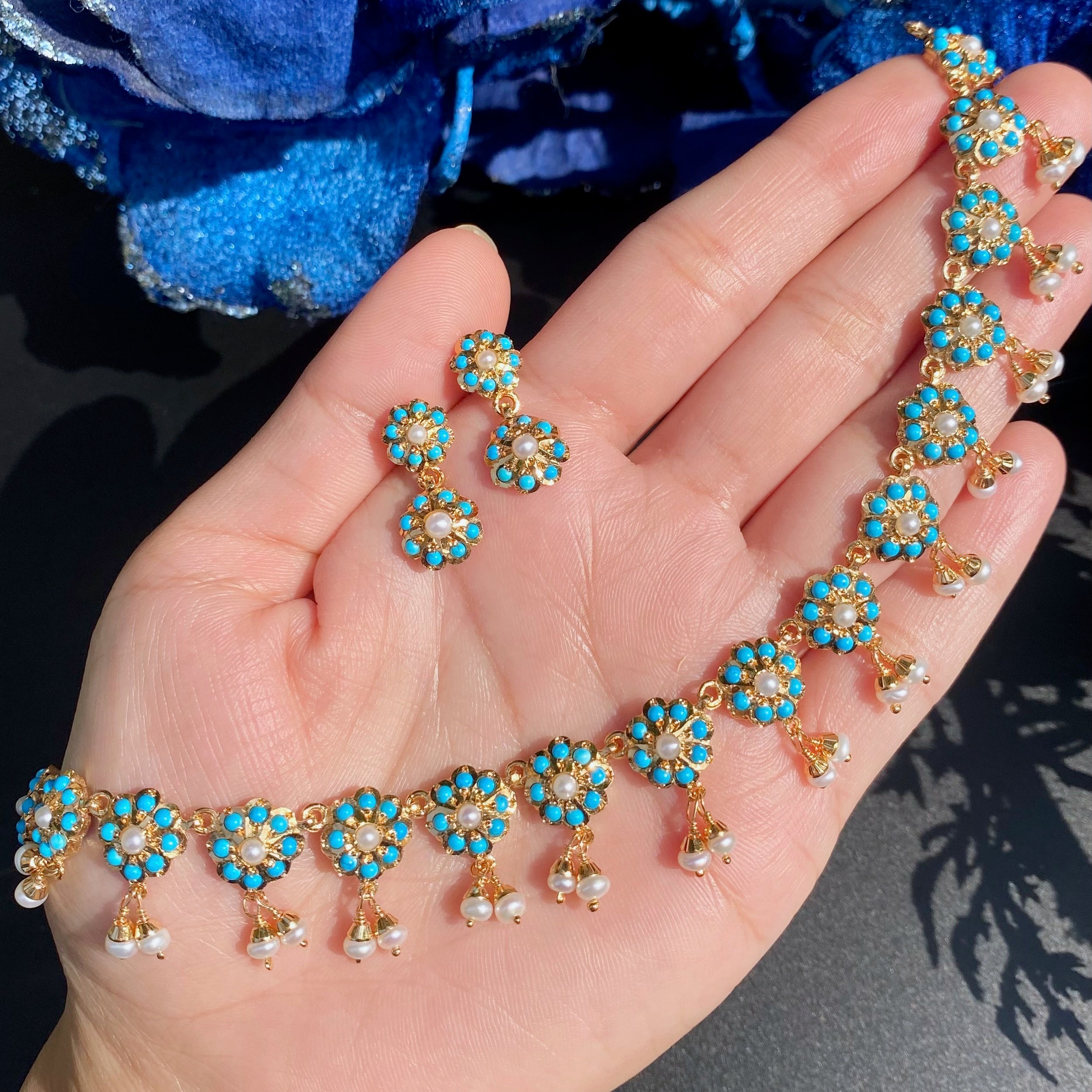 firoza necklace set jadau