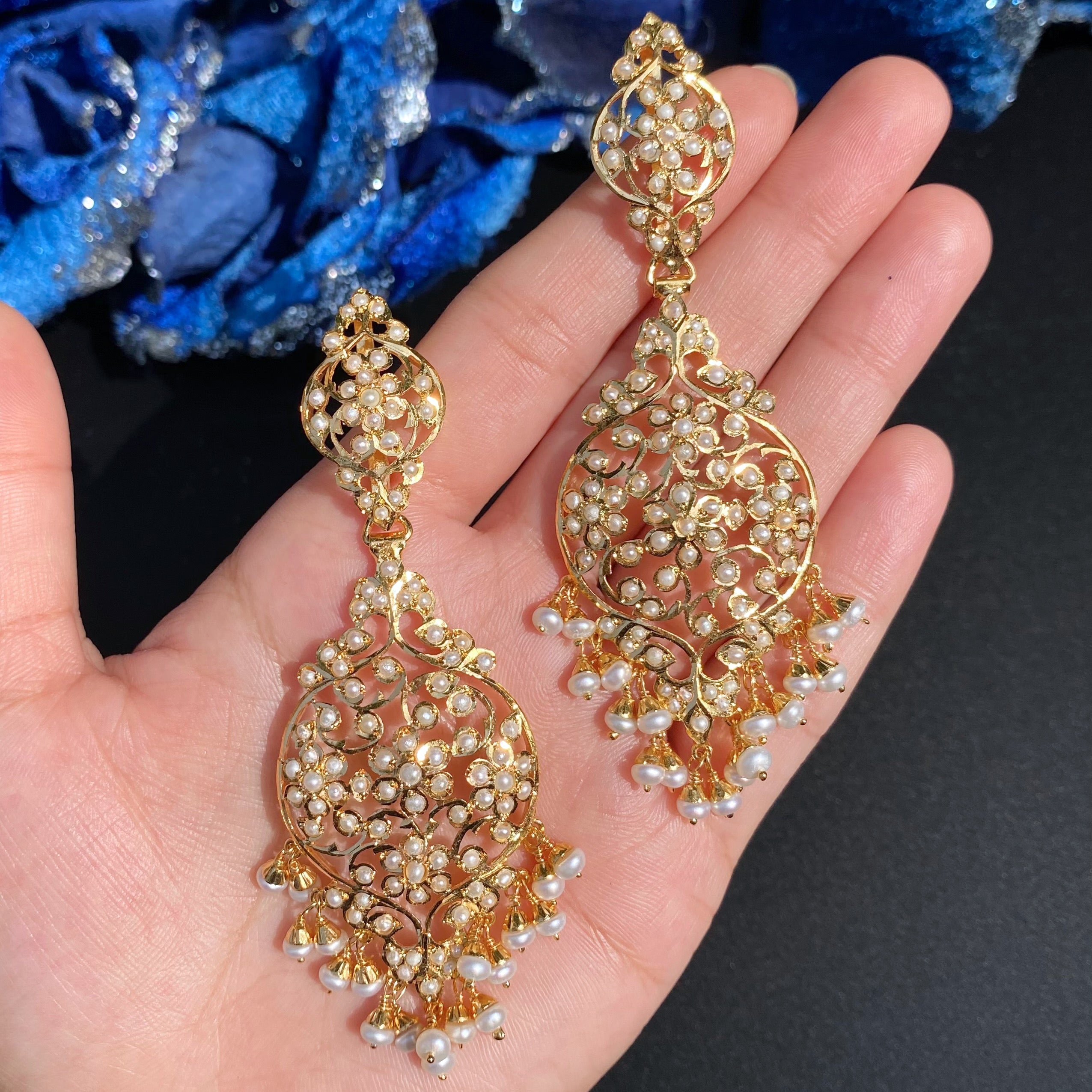 gold plated pearl necklace set