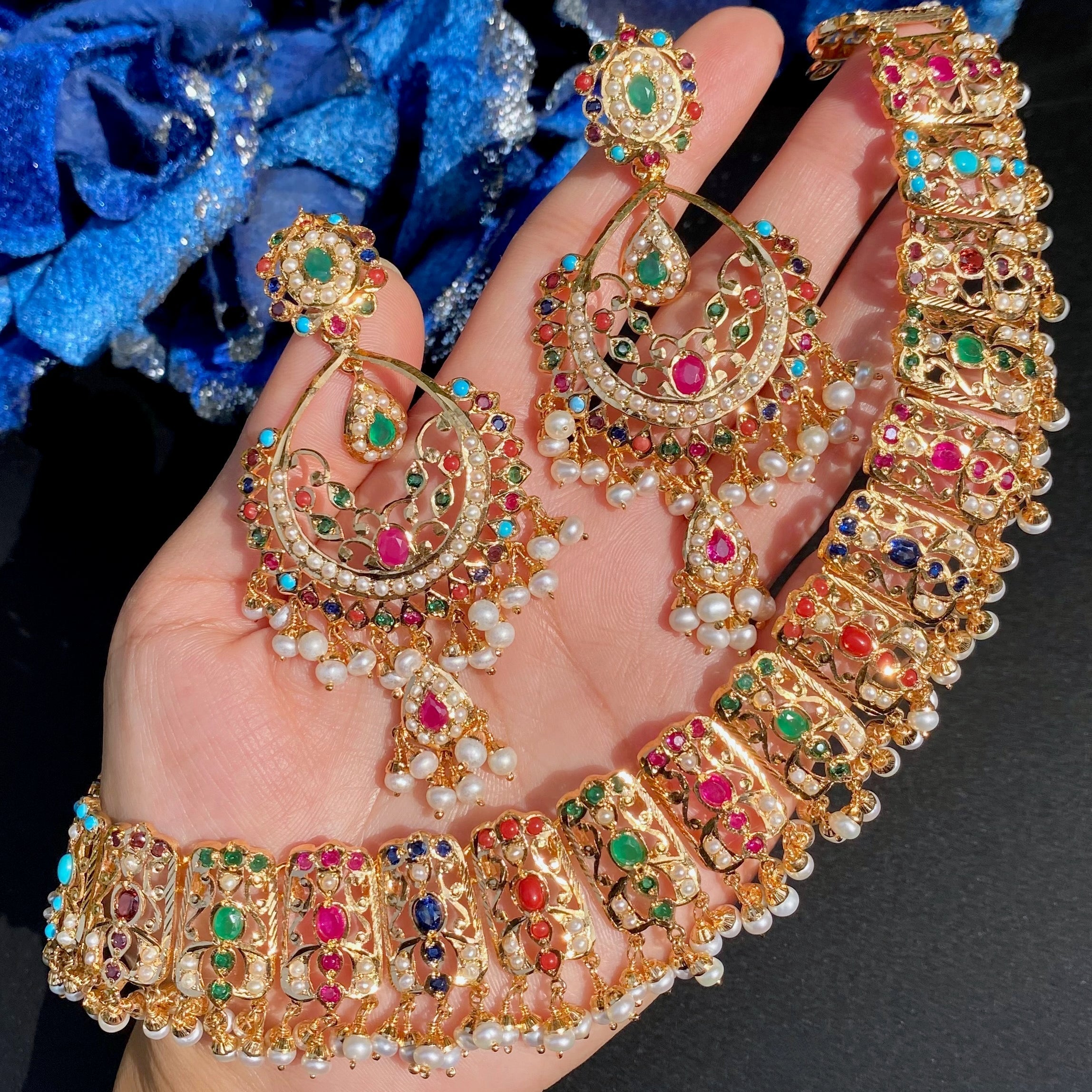 navratan necklace set jadau