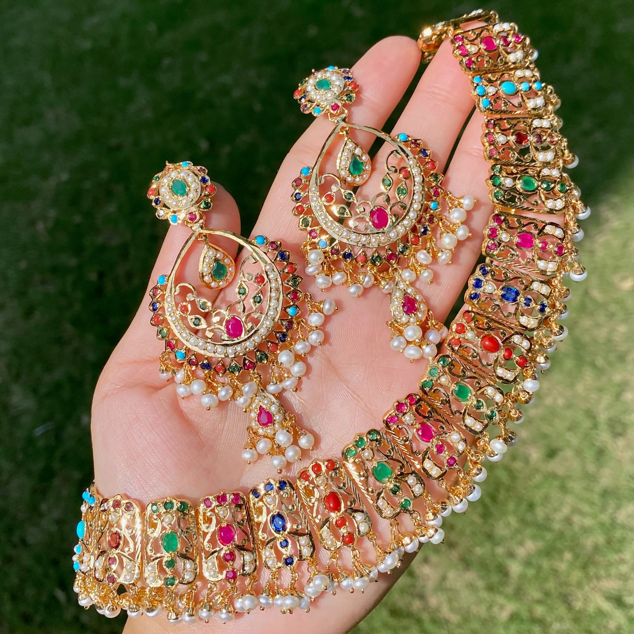 navratan necklace set jadau