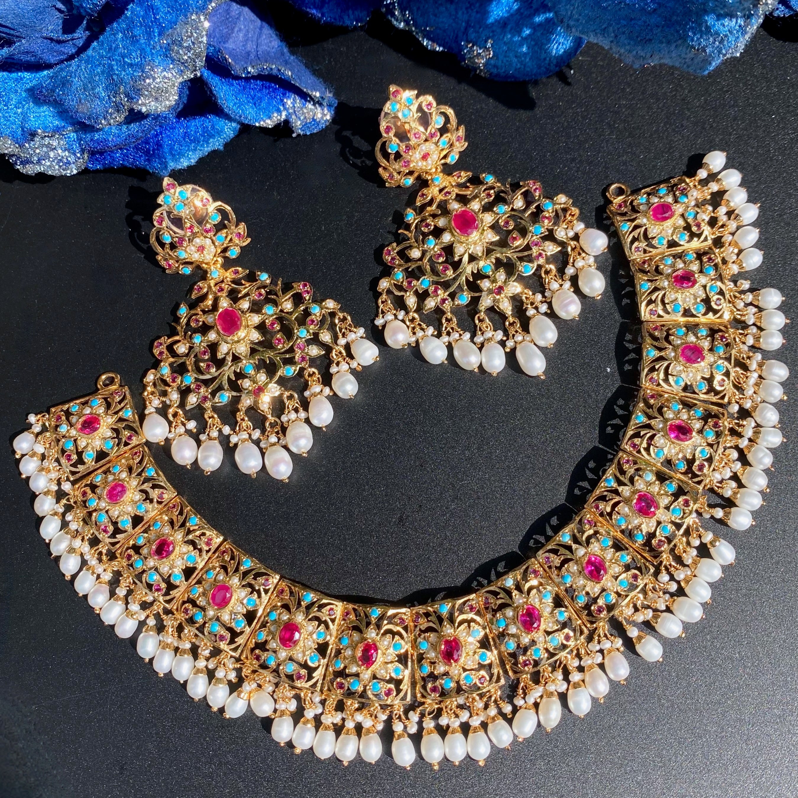 broad gold plated silver necklace