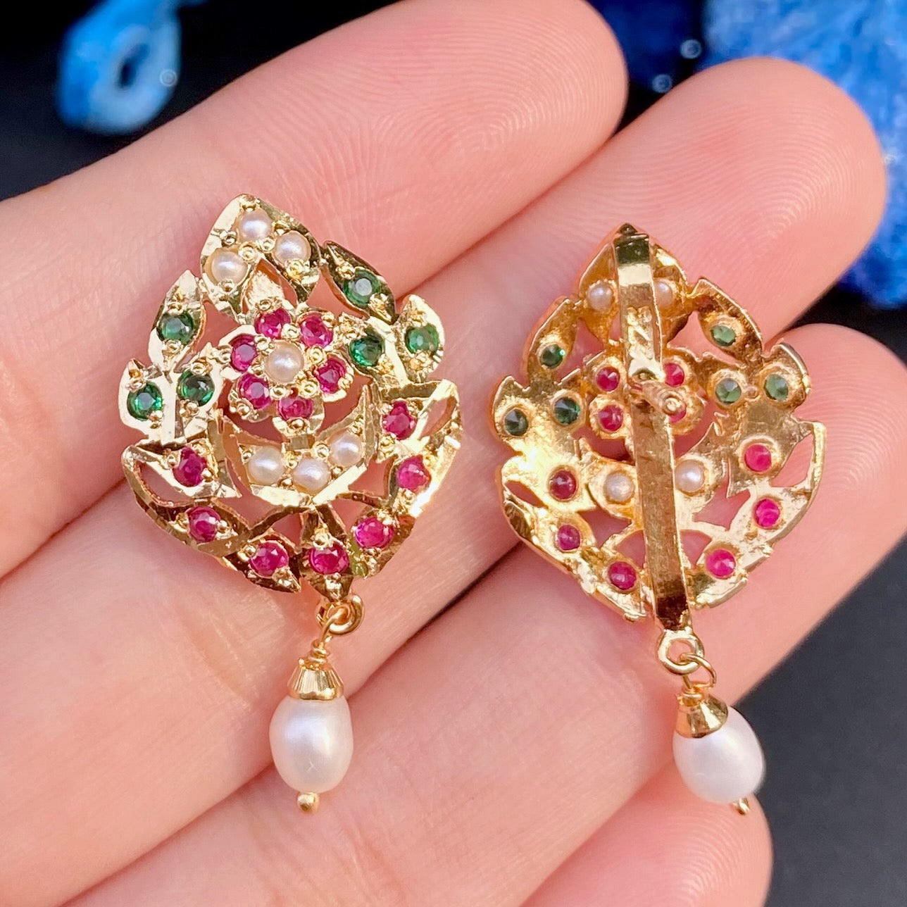 gold plated stud earrings