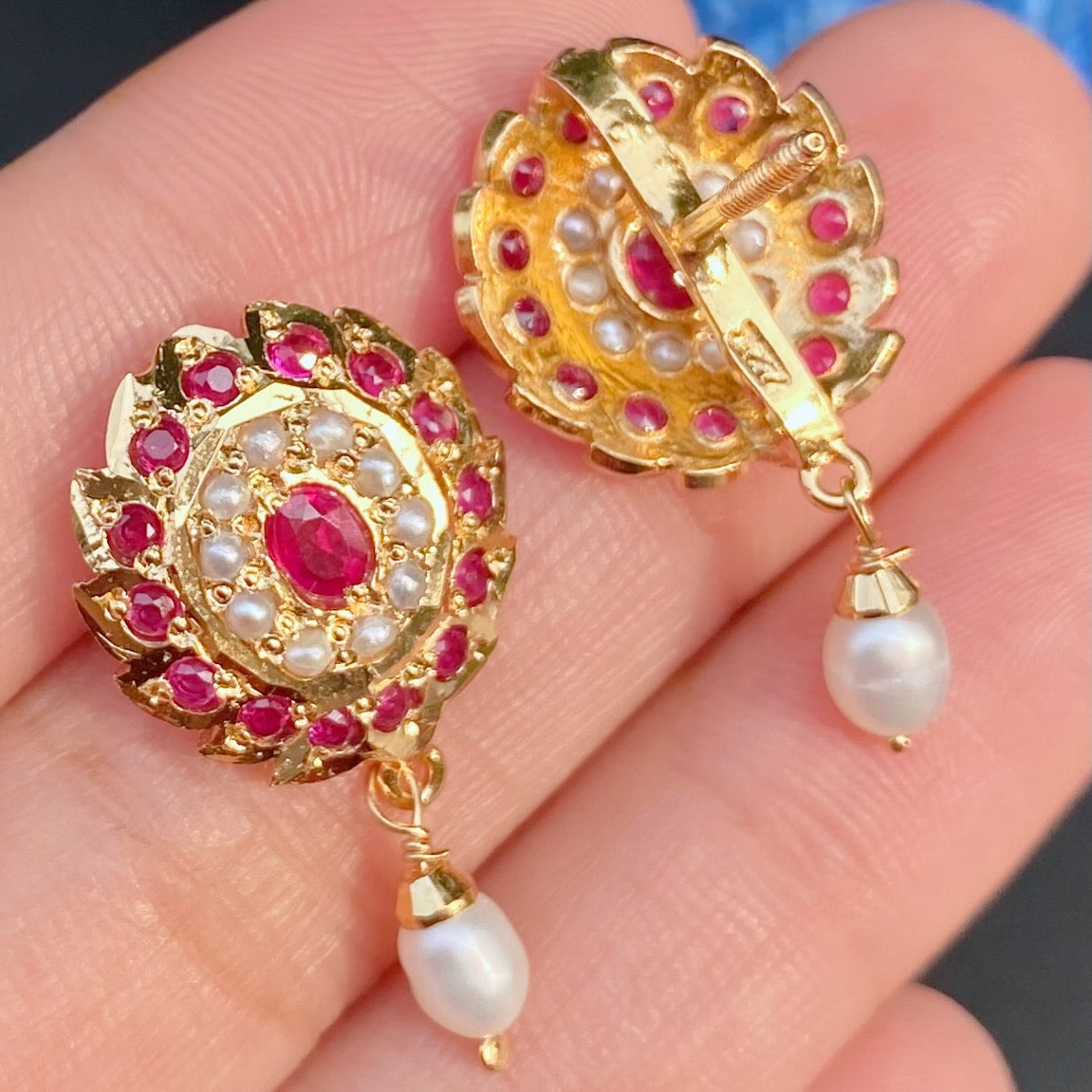 small oval jadau tops