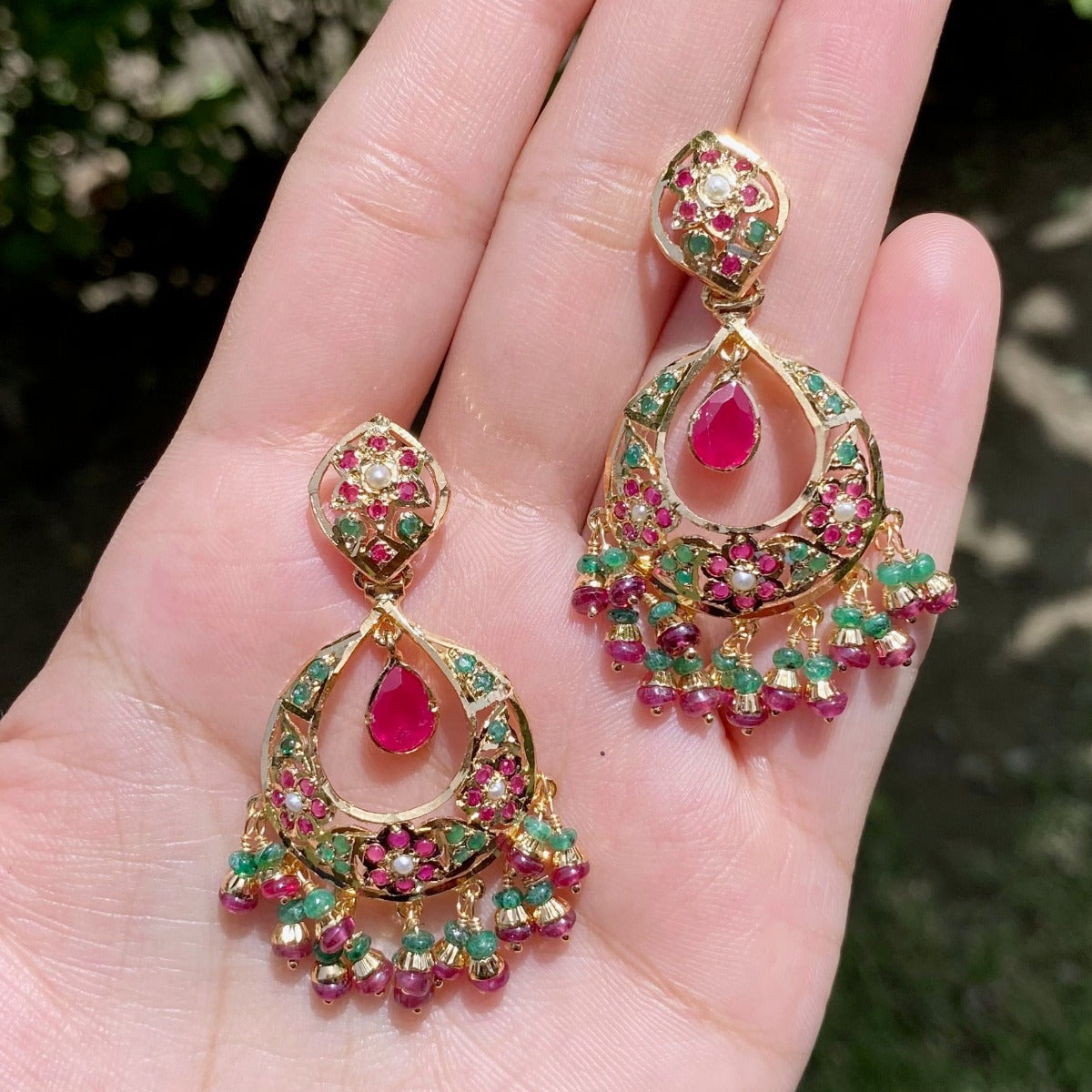 pakistani jadau earrings