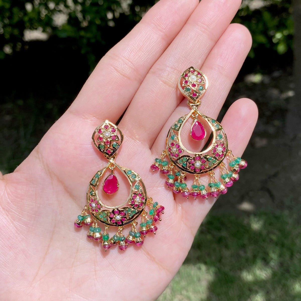 pakistani jadau earrings