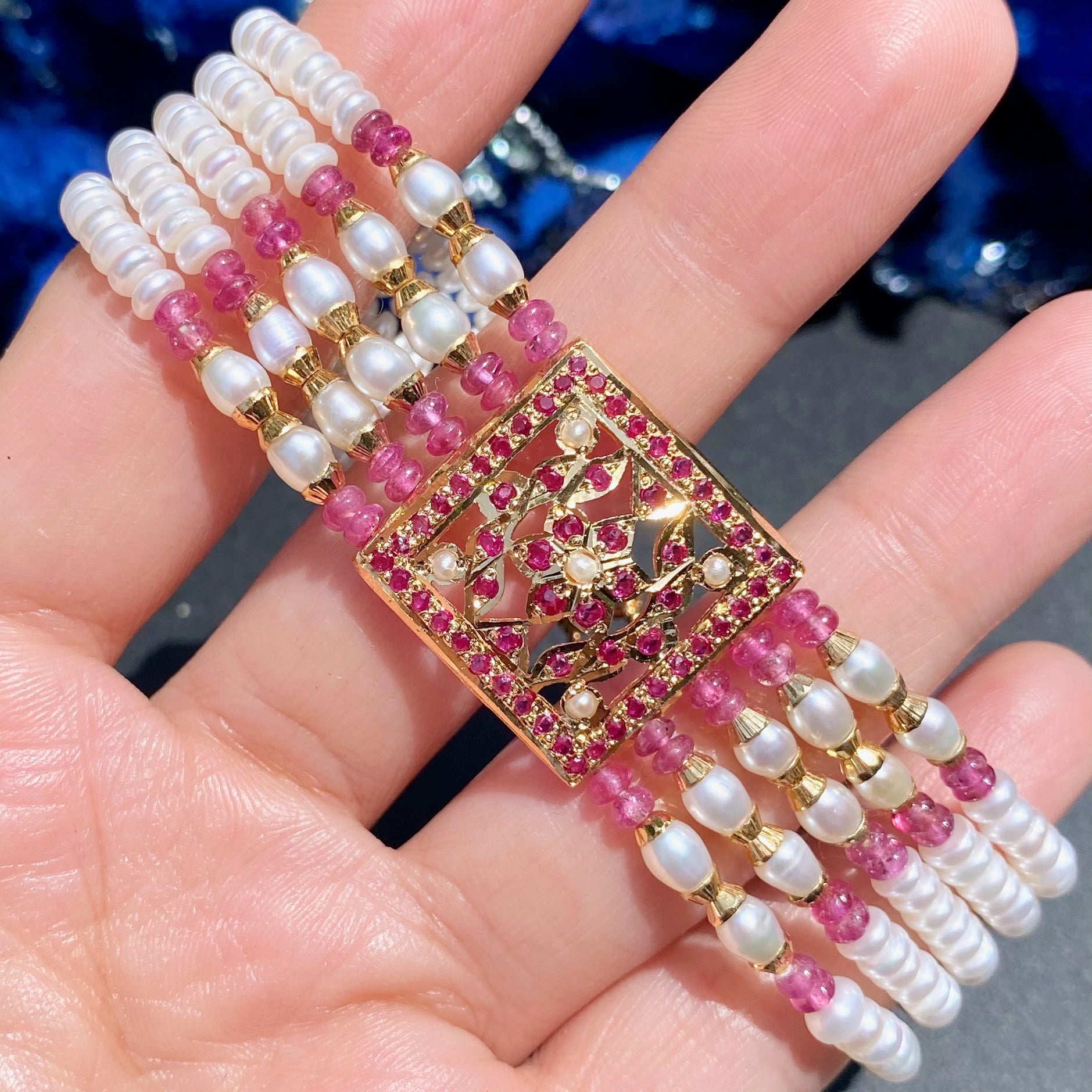 Jadau Bracelet for Women | Traditional Indian Wristwear | Gold Plated on 925 Silver BG 169