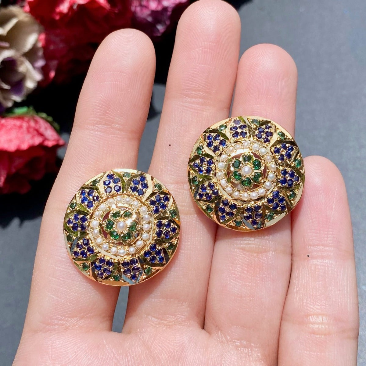 pakistani jadau earrings