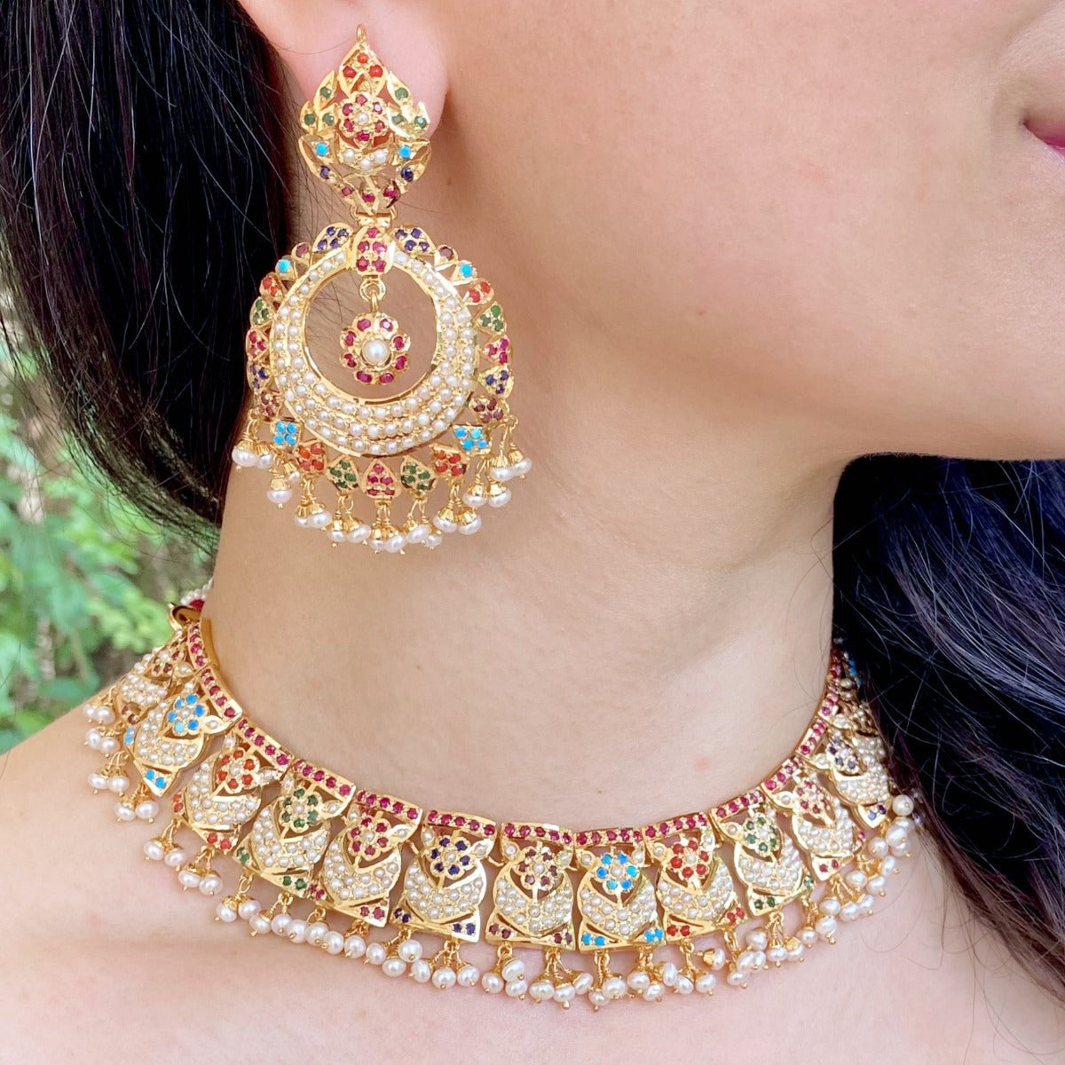 navrattan set with chandbali