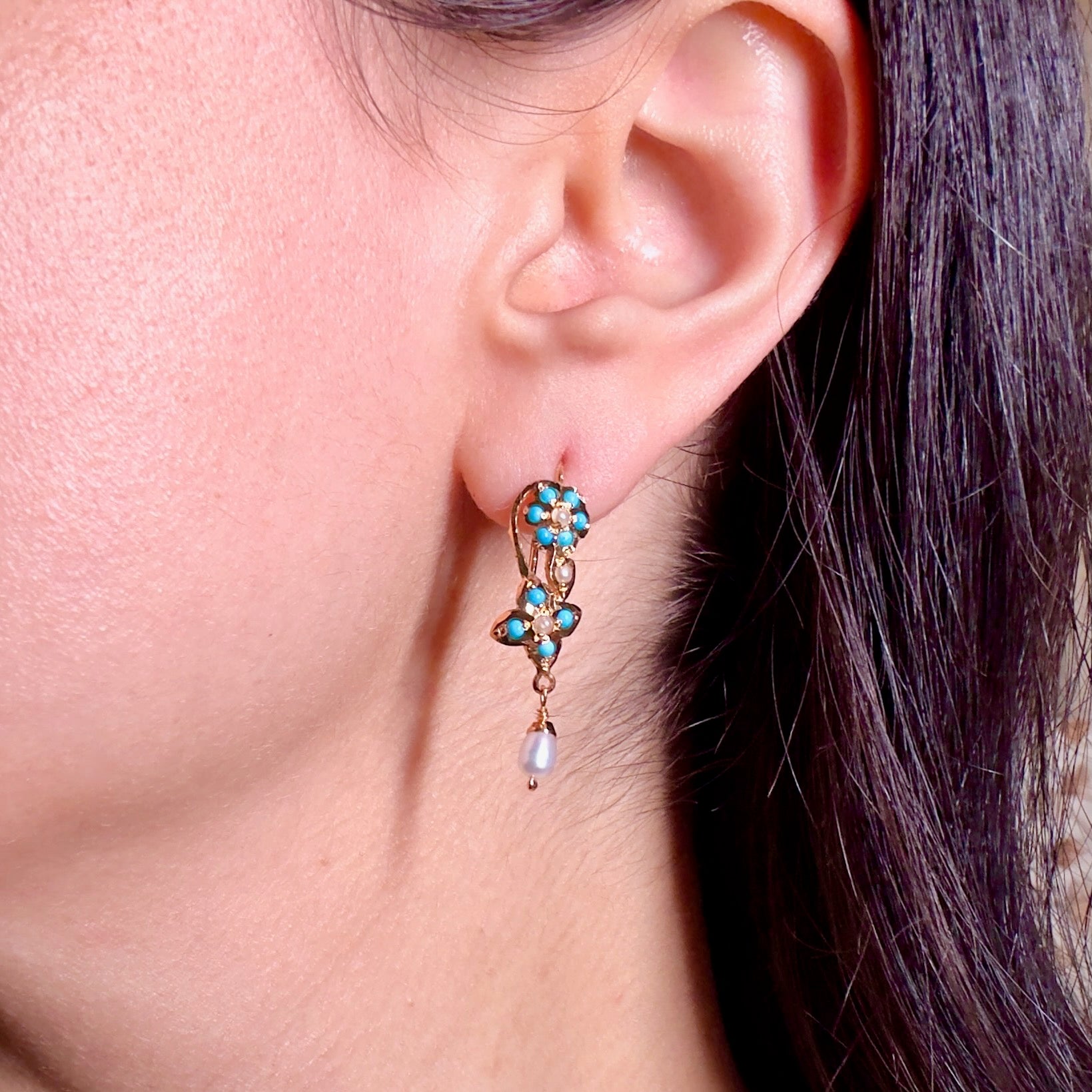 fish hook earrings turquoise