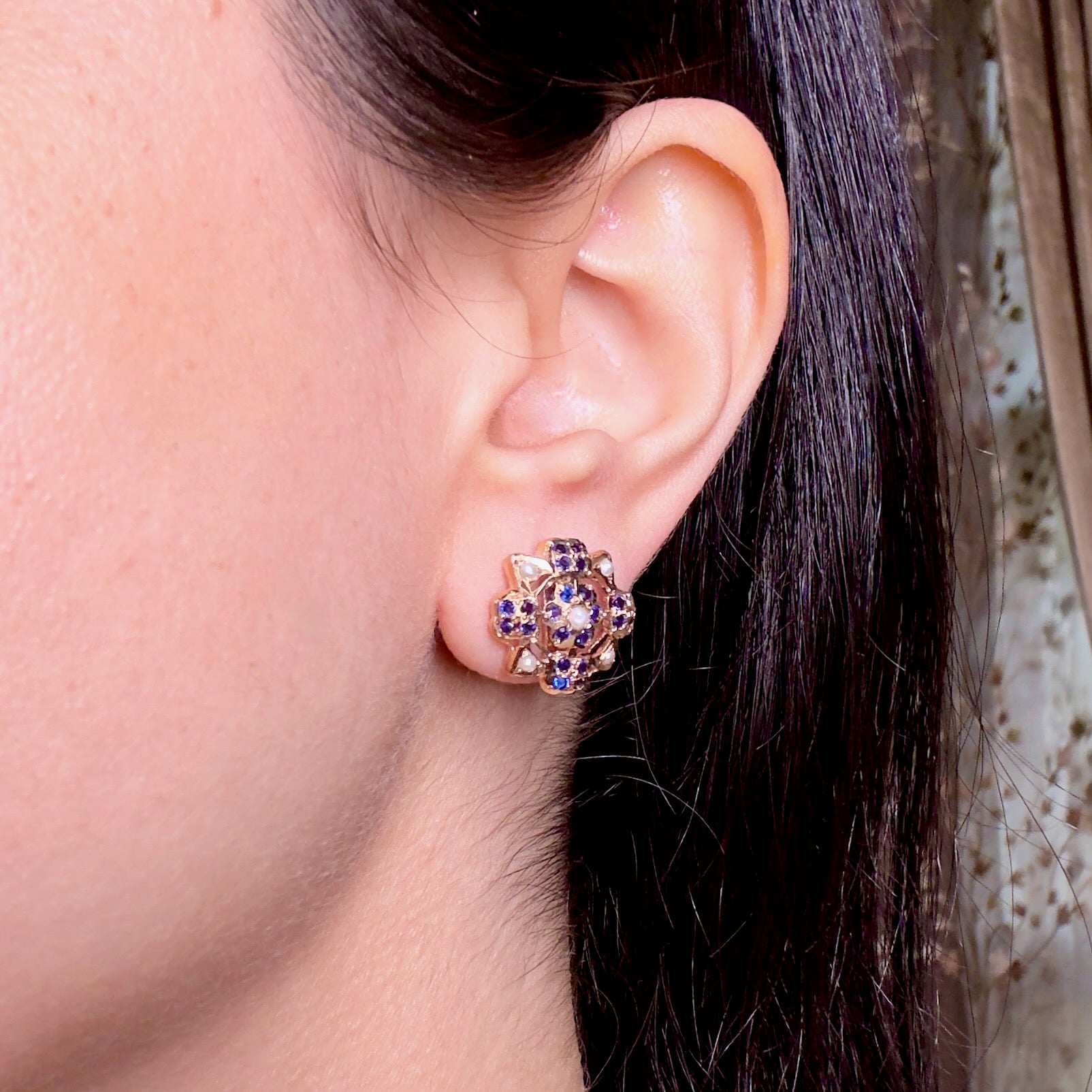 blue stud earrings