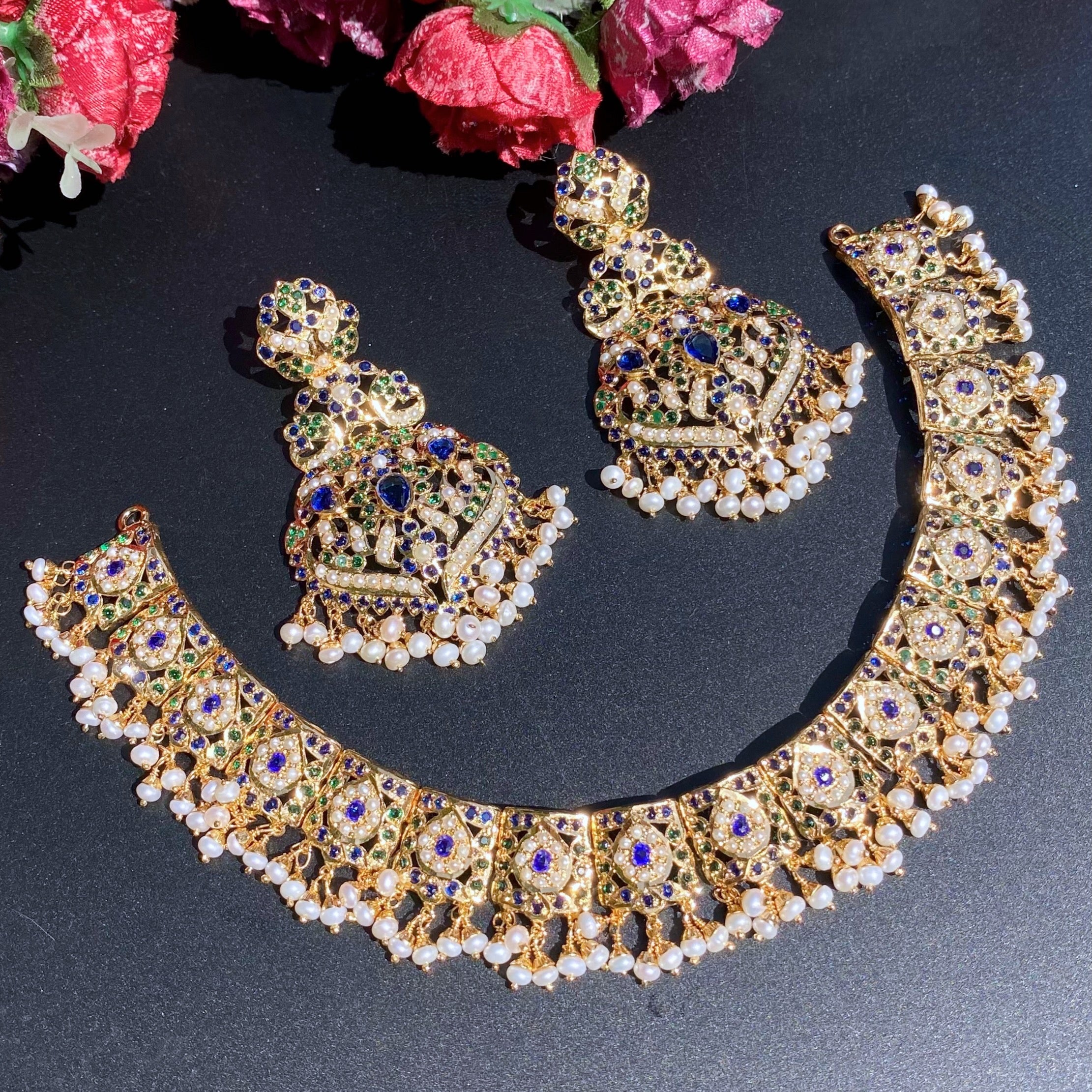 mughal period inspired jadau necklace set