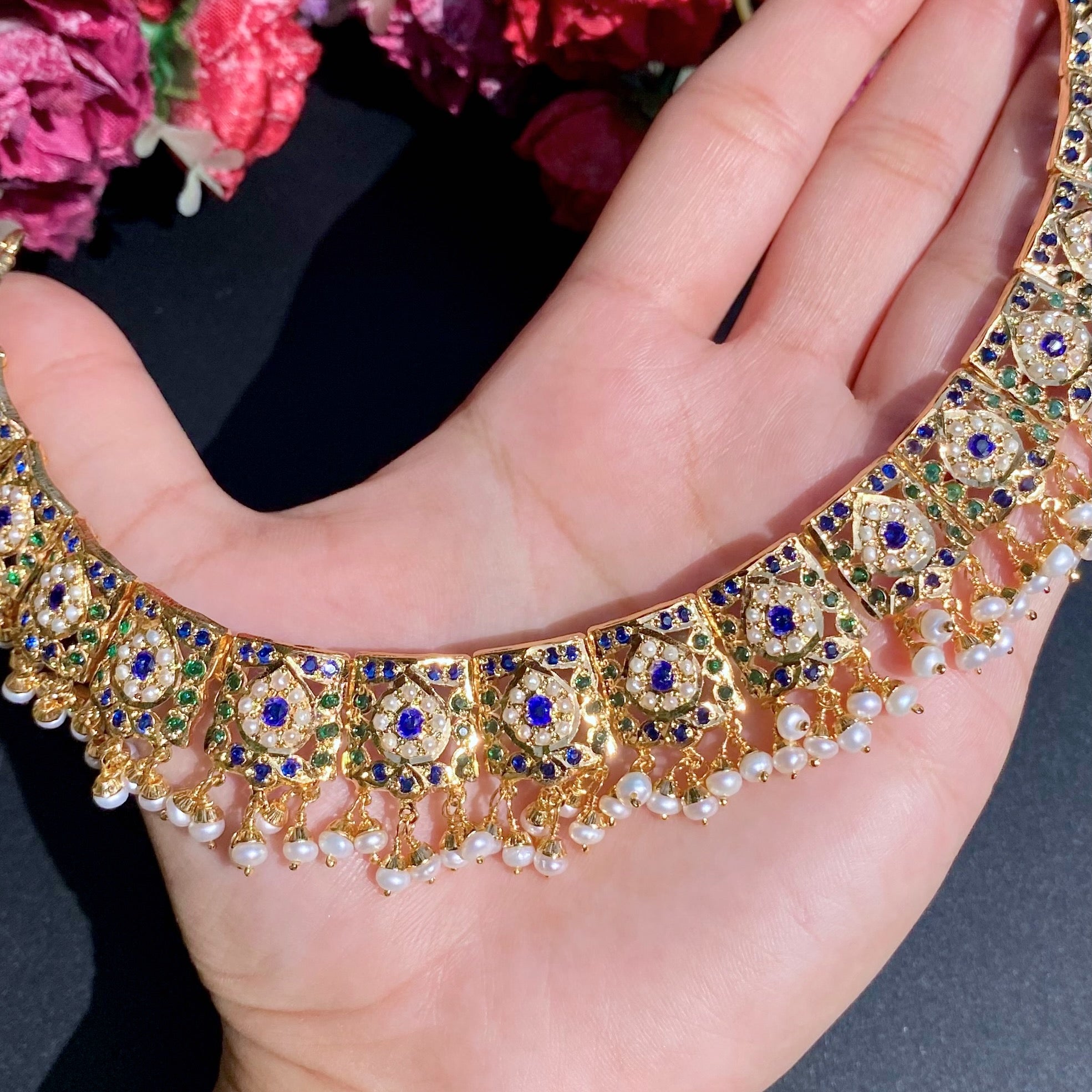 mughal period inspired jadau necklace set