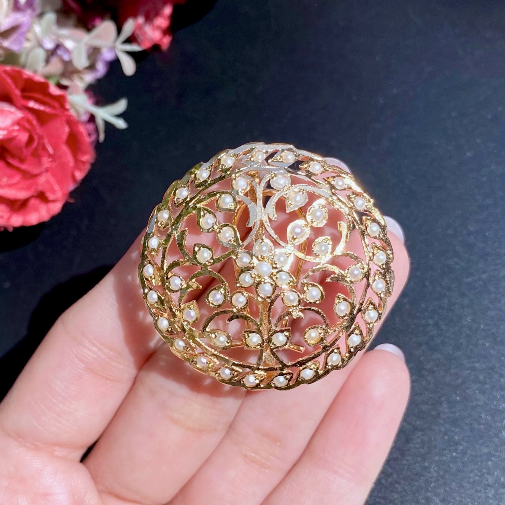 large real pearl stud earrings