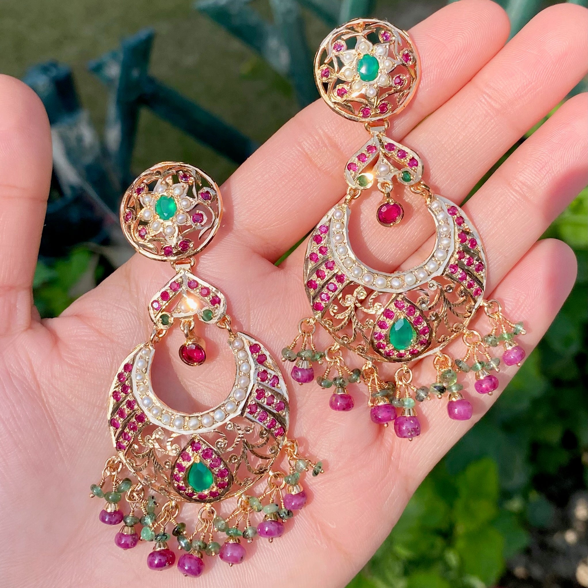 gold plated chandbali earrings