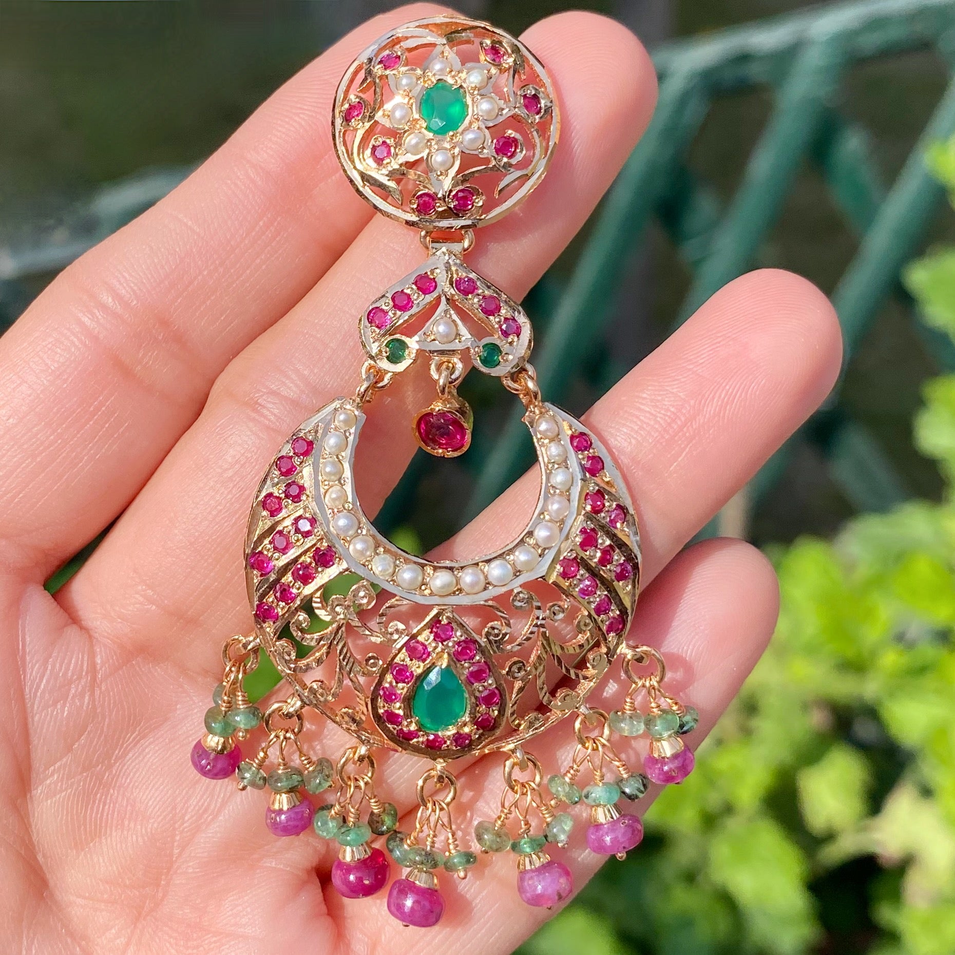 gold plated chandbali earrings