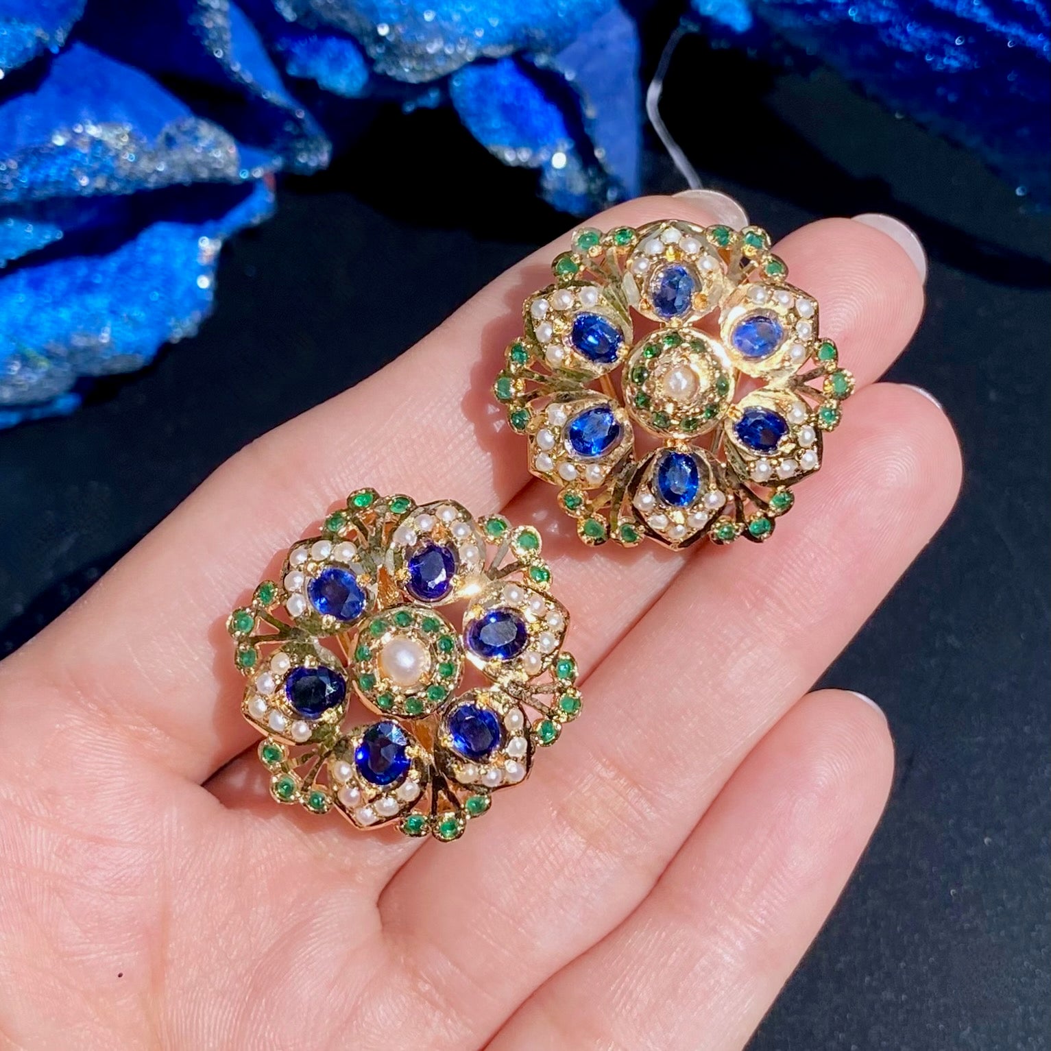 delicate jadau neckpiece with stud earrings