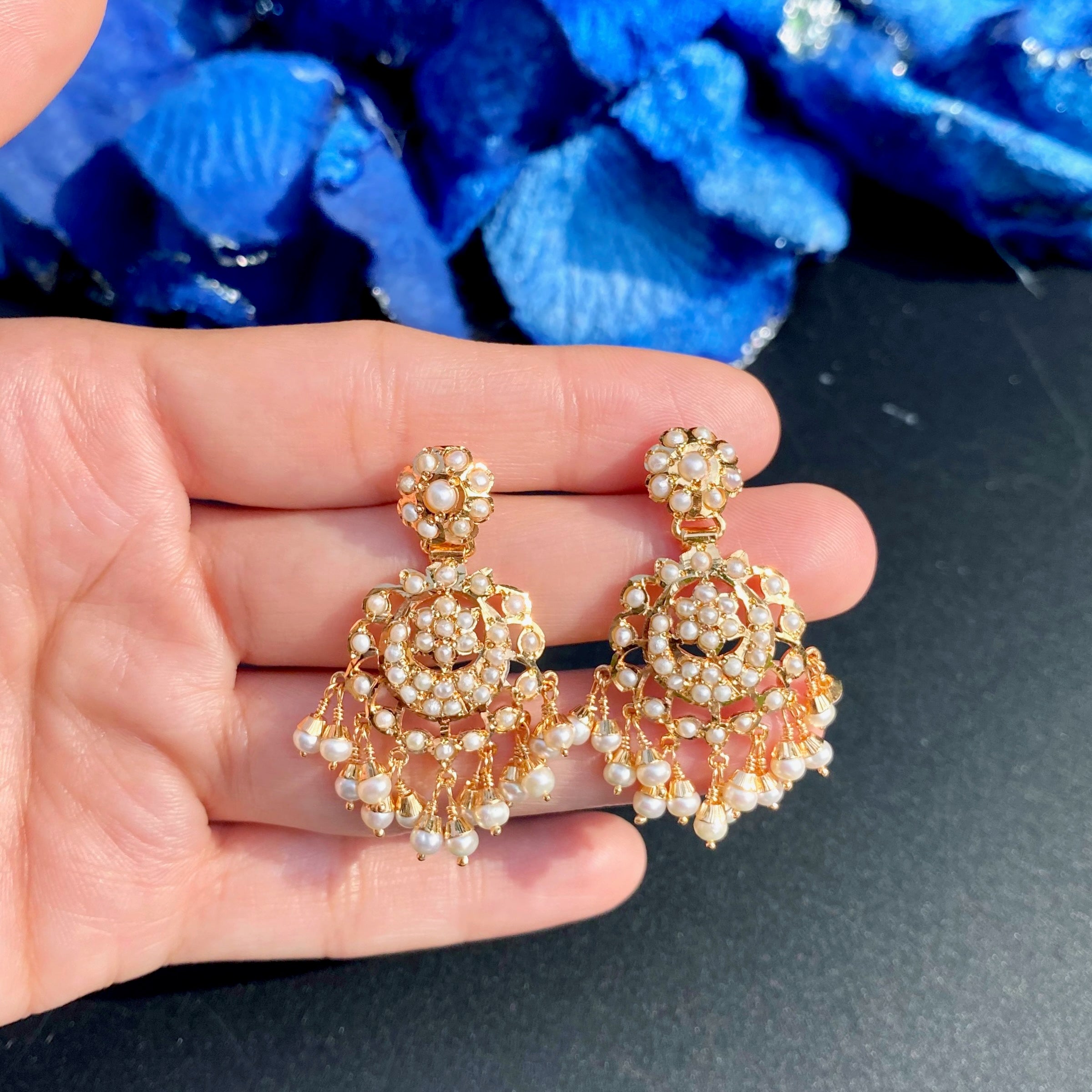 Pearl Jadau Chain Necklace Set | Gold Plated Silver NS 469