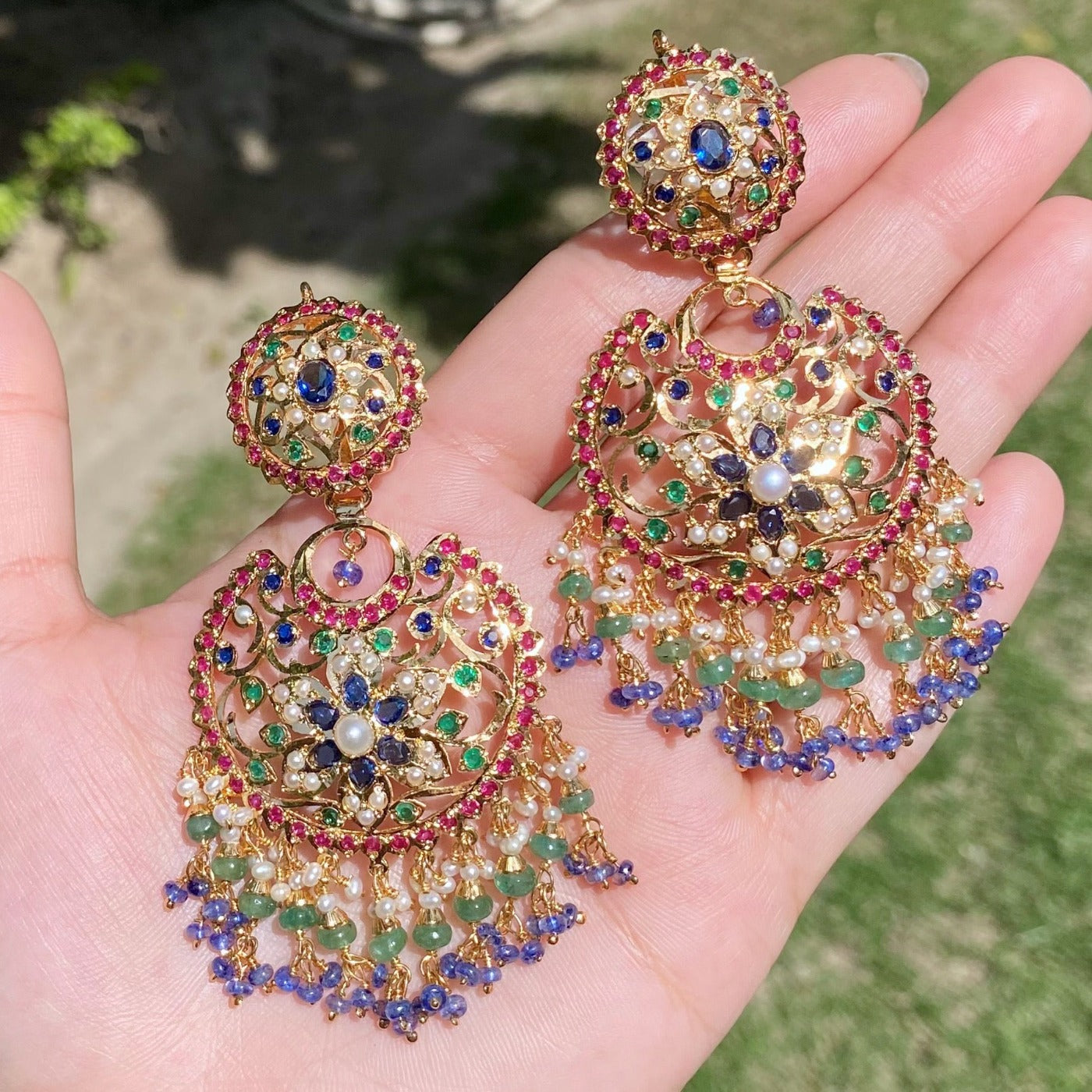 statement antique chandbali earrings design