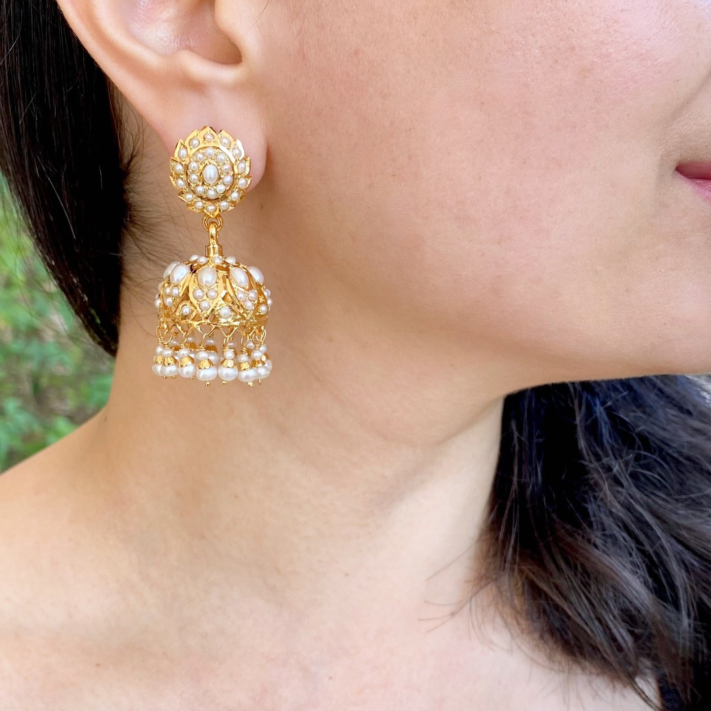 gold plated jhumkas