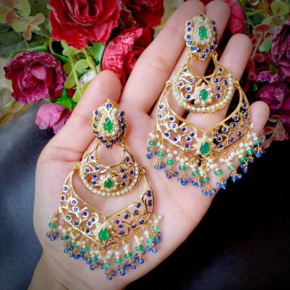 big punjabi chandbali earrings
