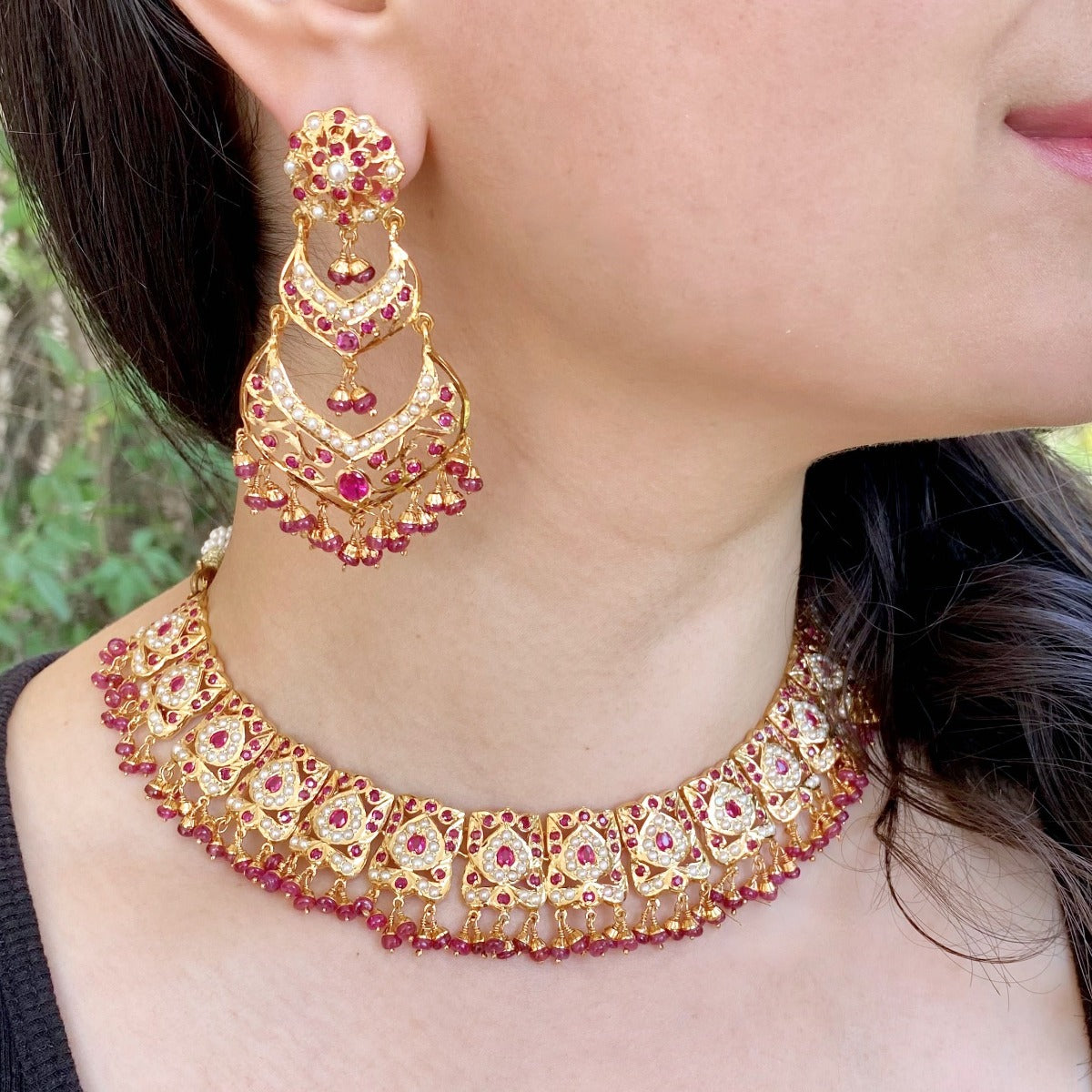 buy gold plated jadau set online