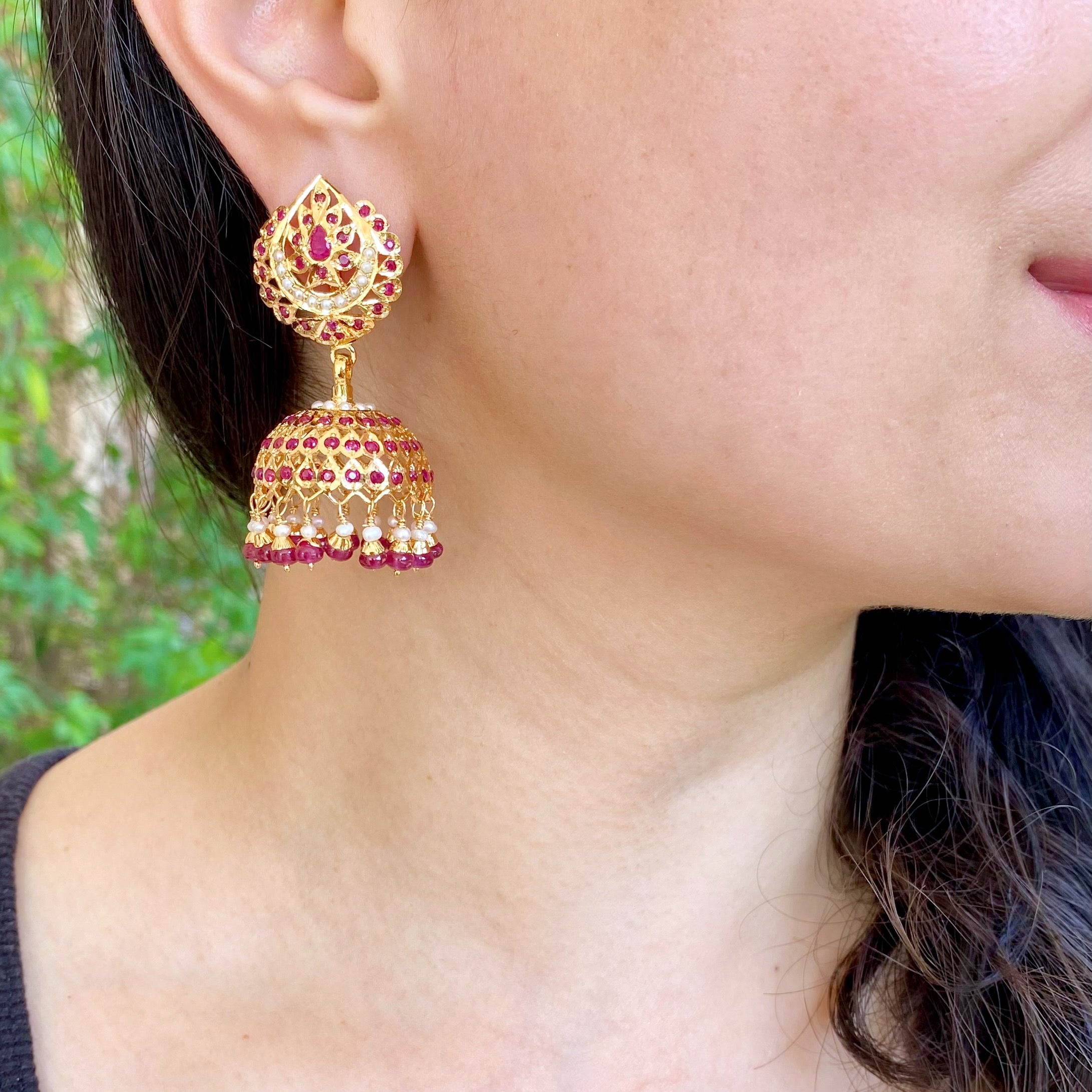 ruby jhumka