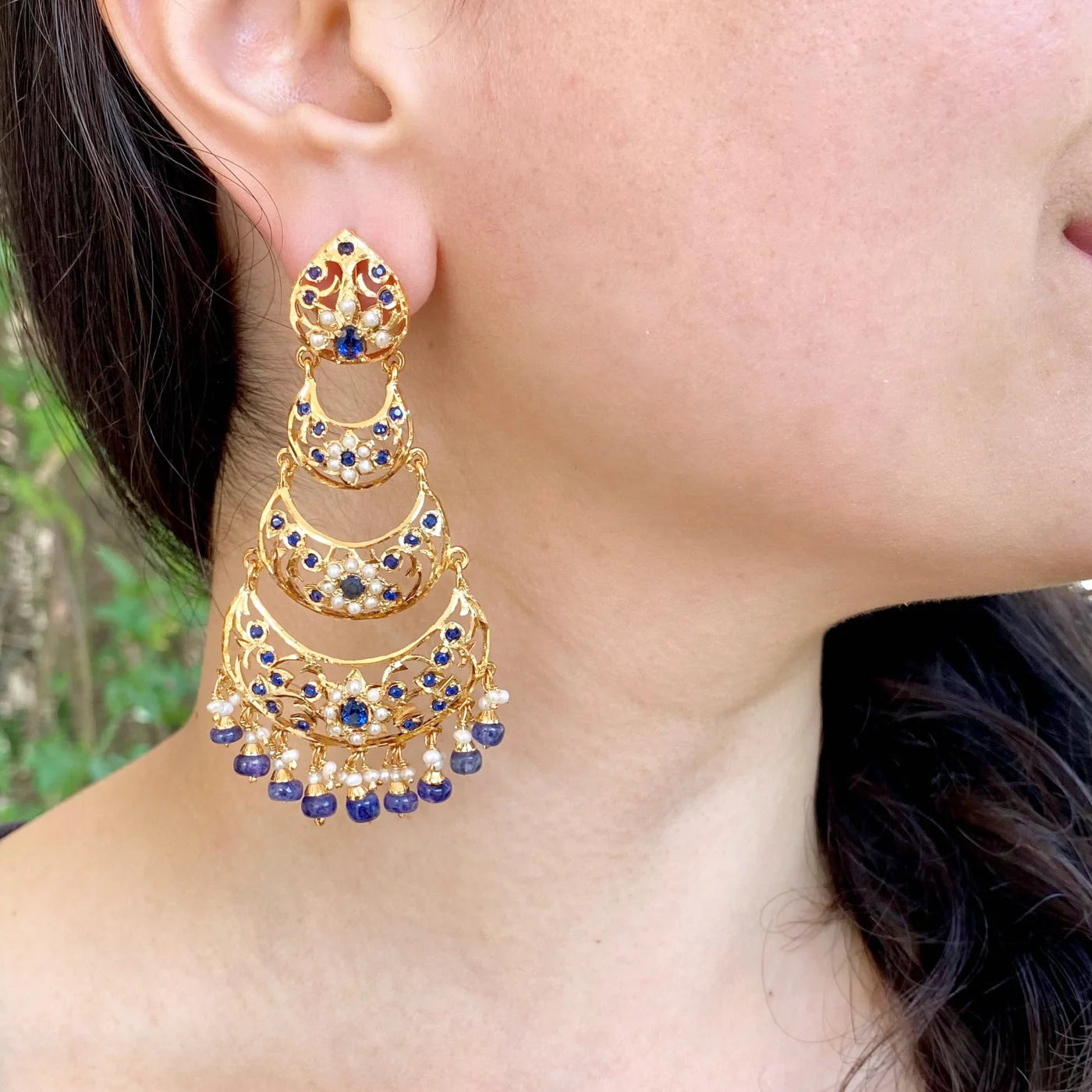 gold coated danglers on silver