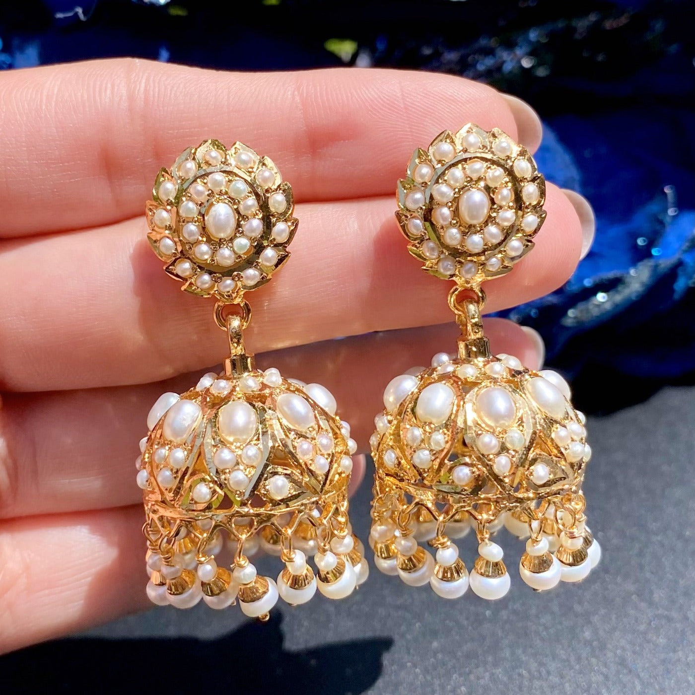 jadau pearl jhumka