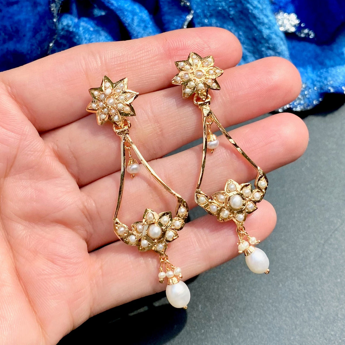 Dainty Pearl Earrings For Girls | Gold Plated on Sterling Silver ER 744