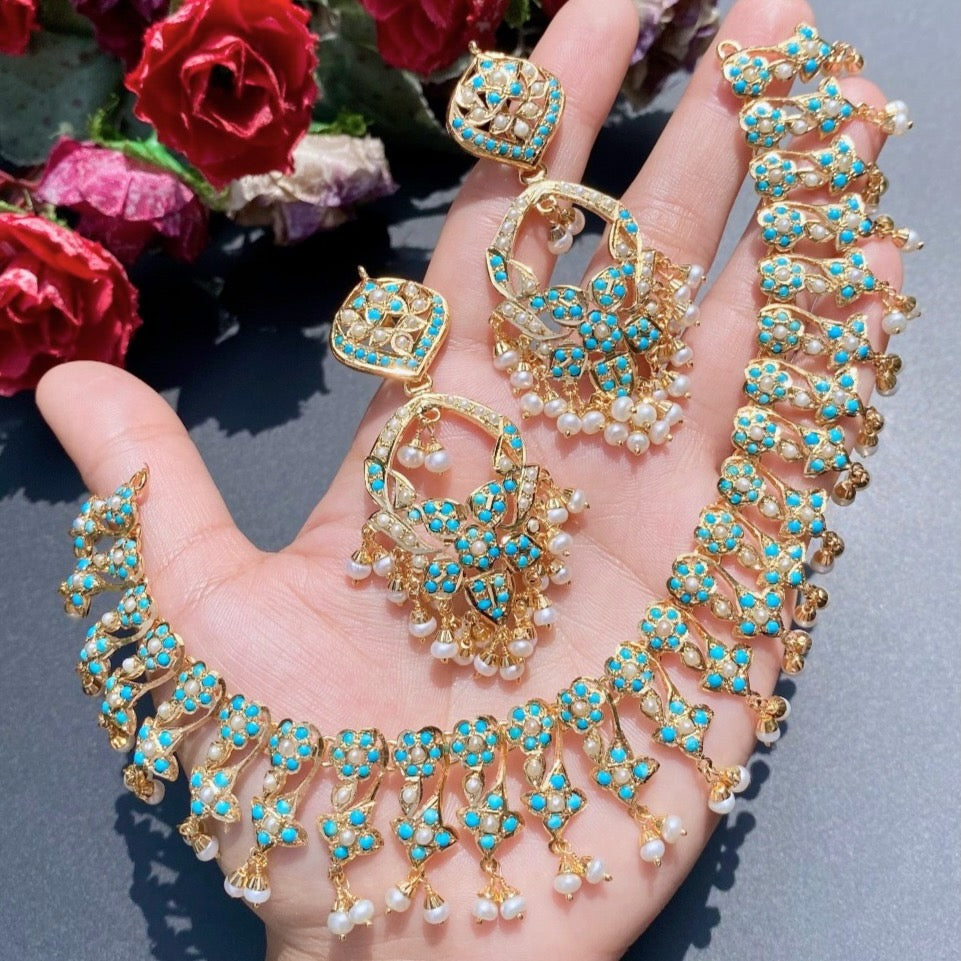 firoza necklace set gold
