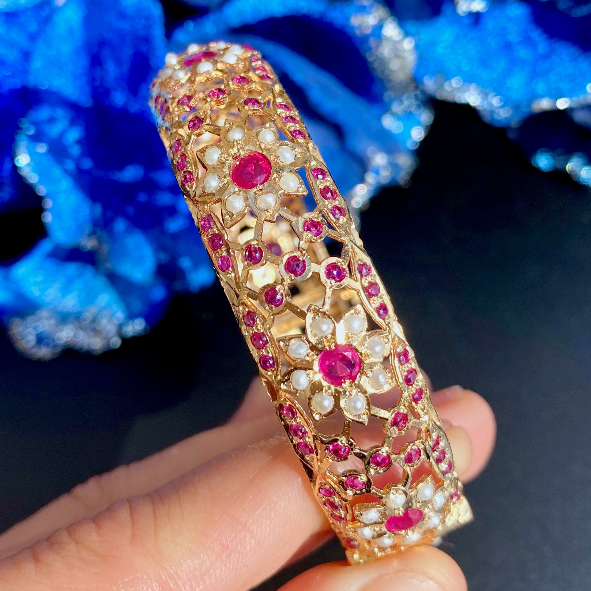 Exquisite Jadau Bangles | Gold Plated on Silver BG 098
