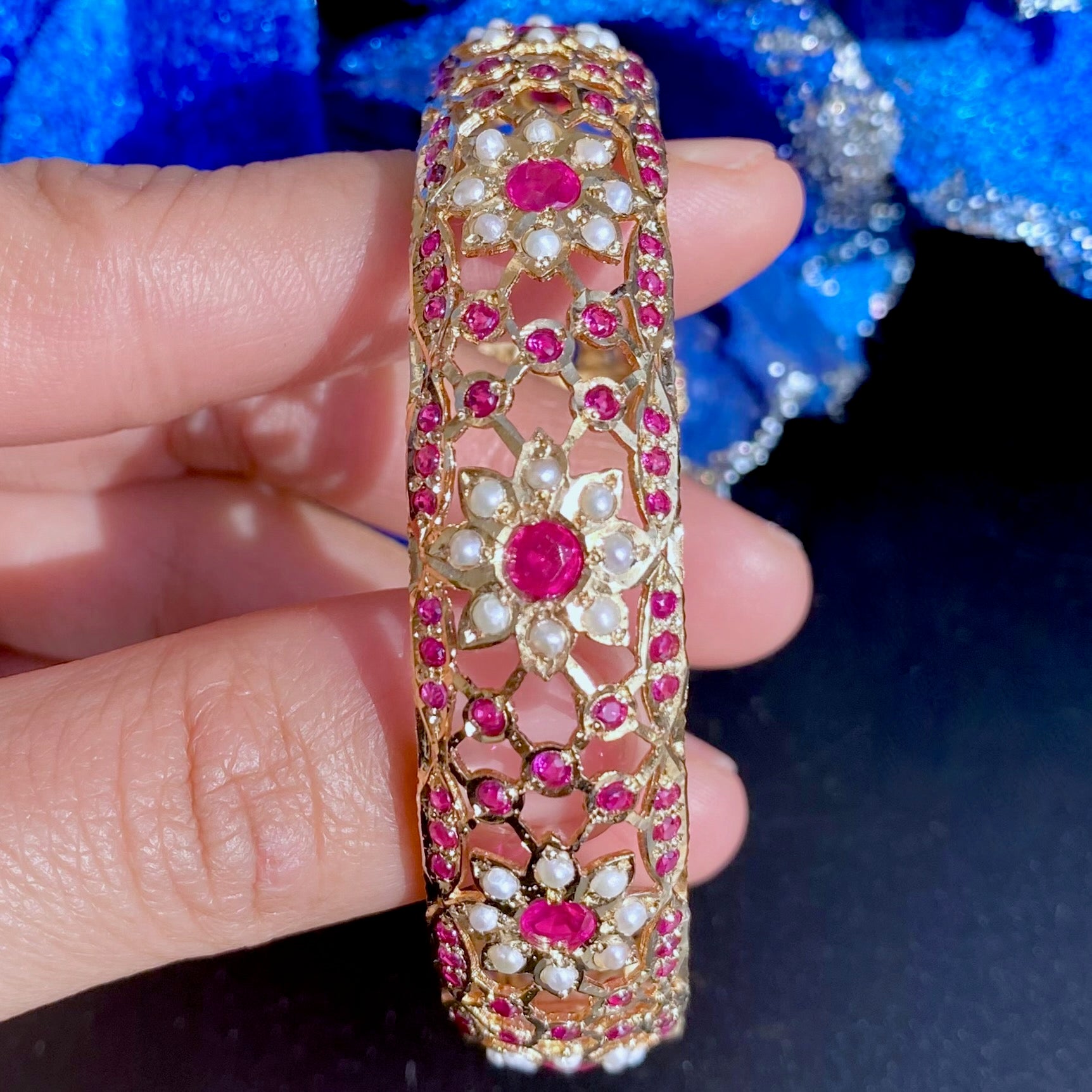 Exquisite Jadau Bangles | Gold Plated on Silver BG 098