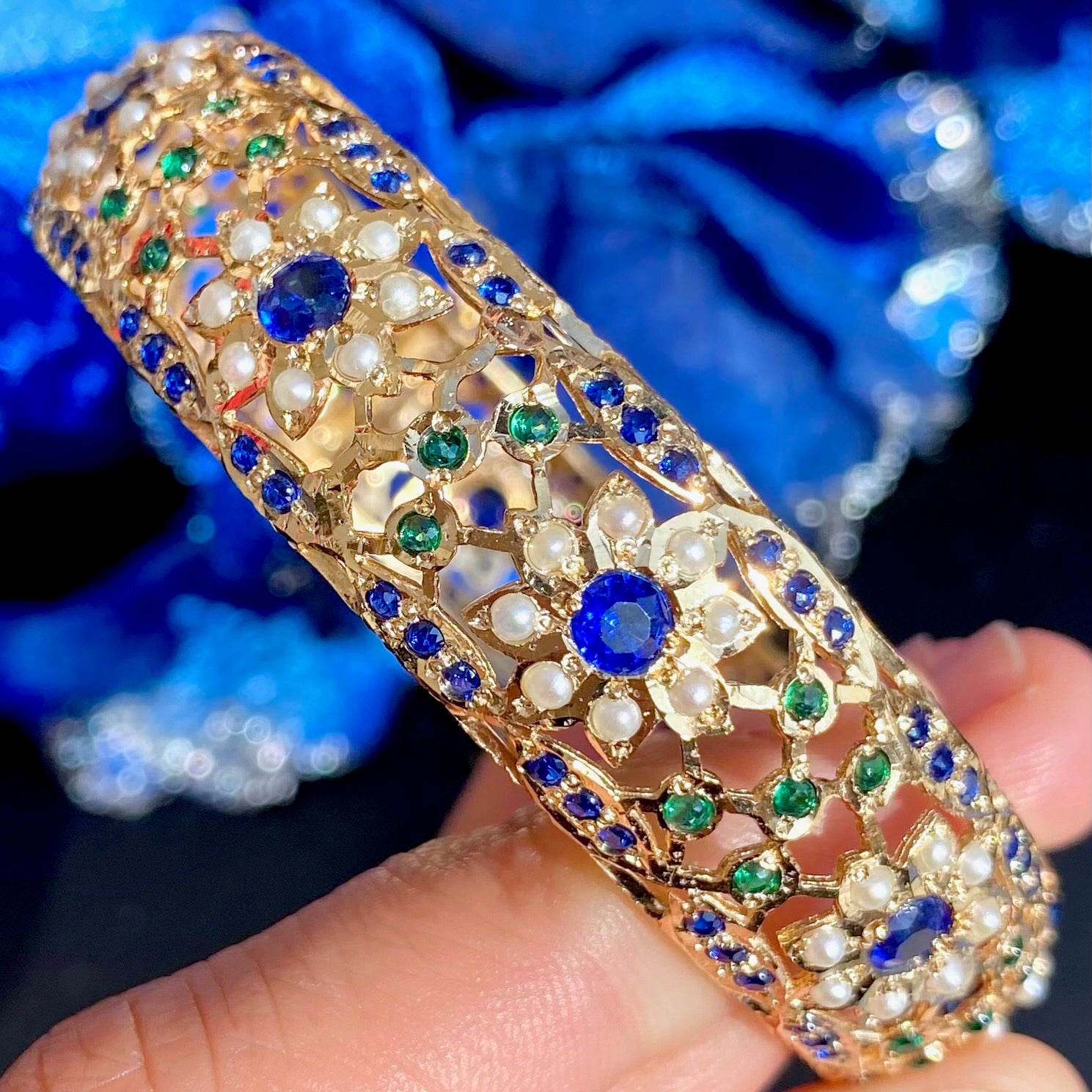 Party Wear Bangles | Unique Color Combination | Gold Plated on Sterling Silver