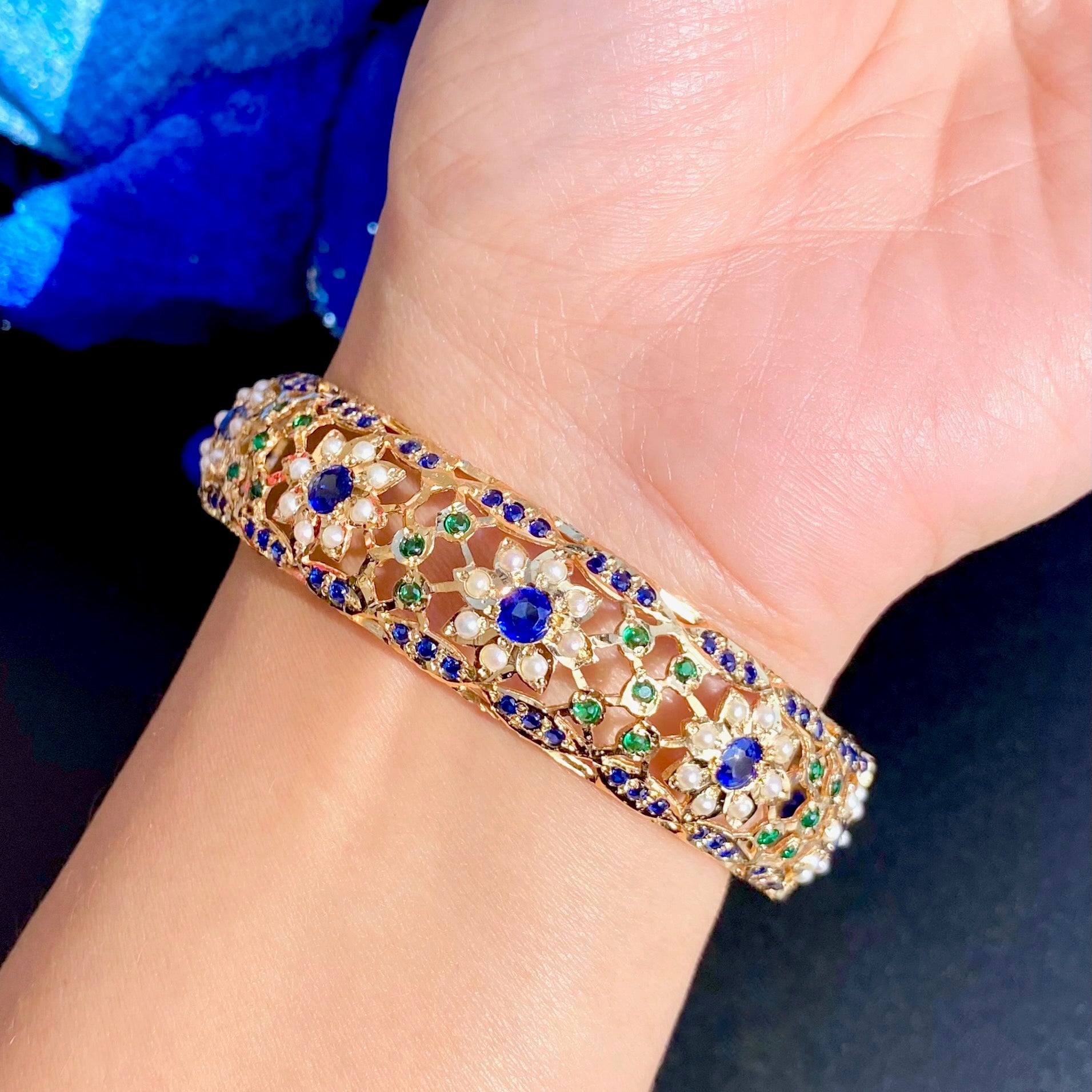 Party Wear Bangles | Unique Color Combination | Gold Plated on Sterling Silver
