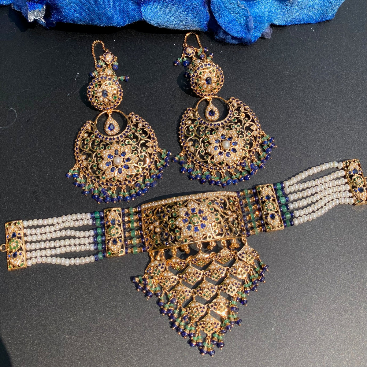 Exquisite Choker Set for Brides | Unique Royal Color Combination | NS 483