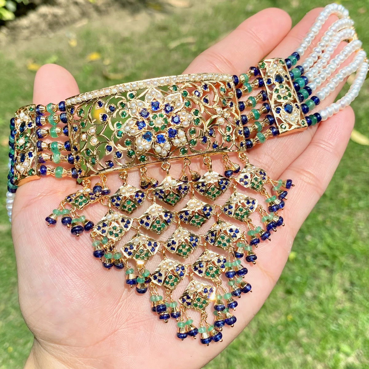 Exquisite Choker Set for Brides | Unique Royal Color Combination | NS 483