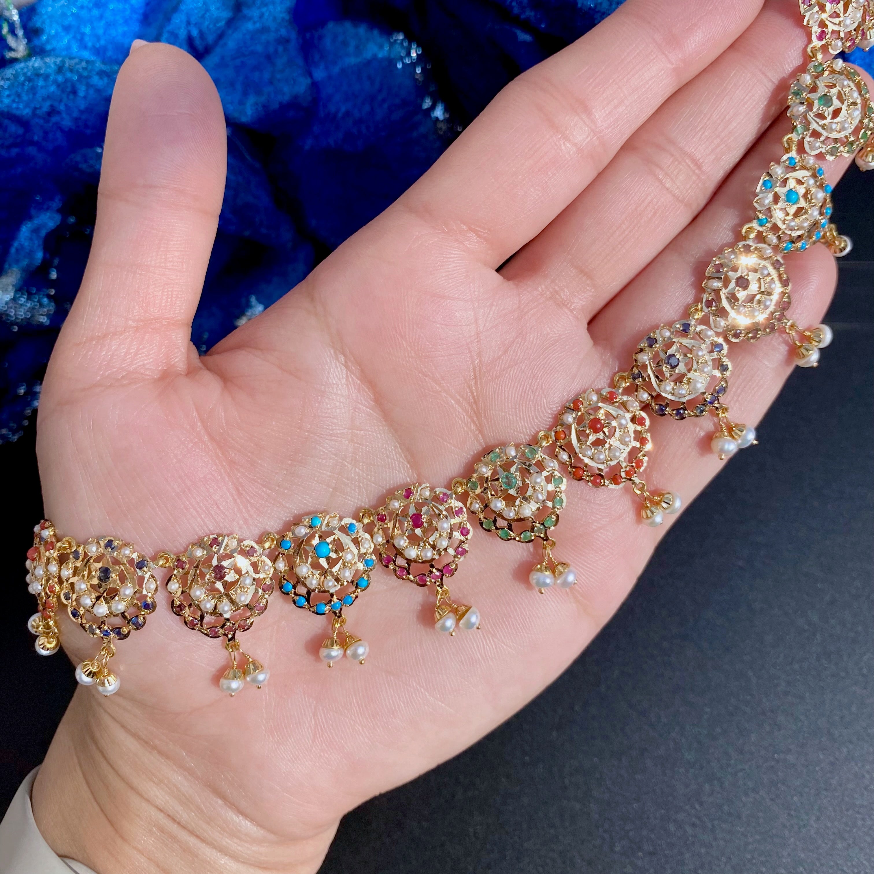 navratna necklace earrings set