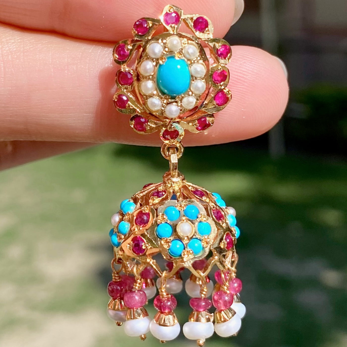 INDIAN JADAU JHUMKA EARRINGS