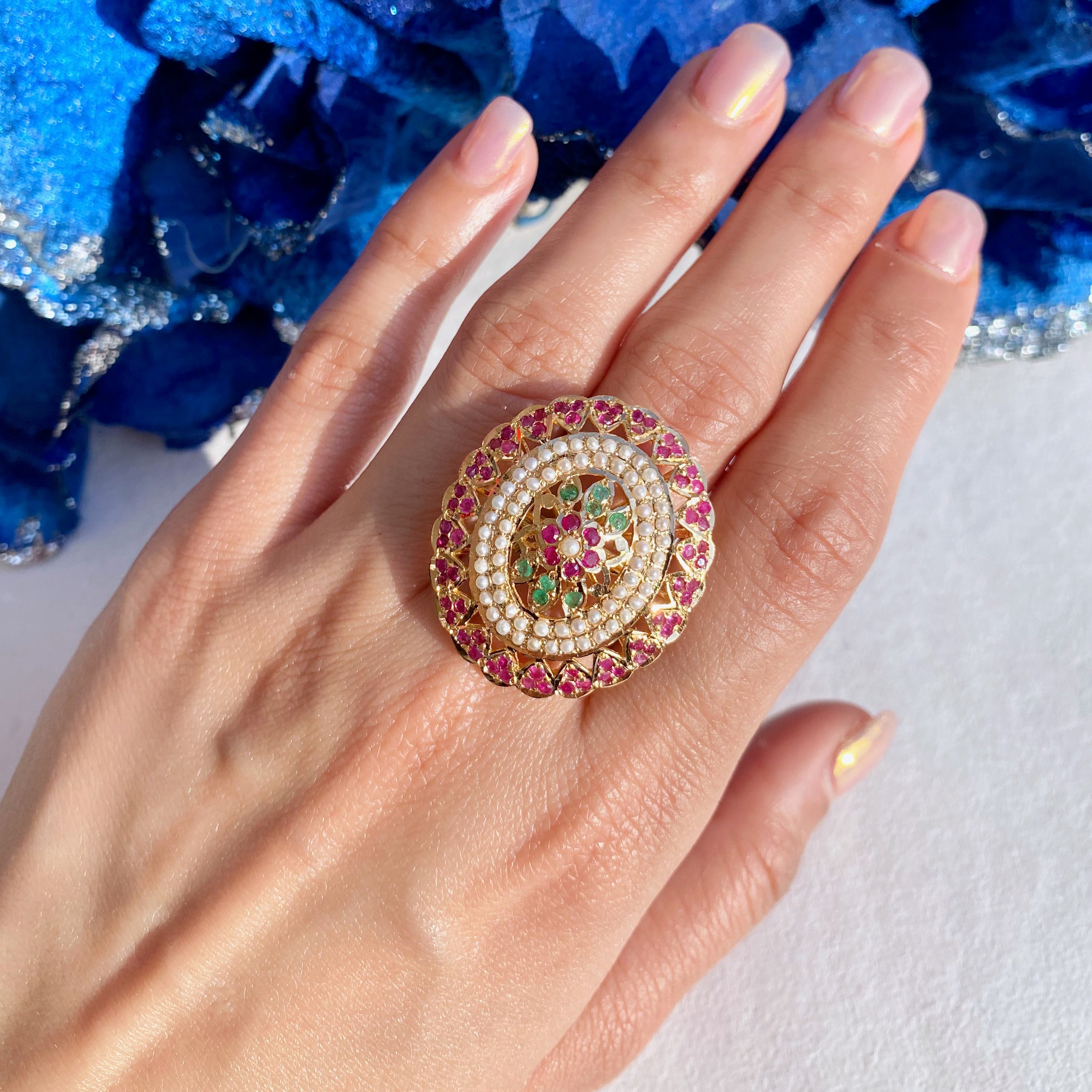 cocktail jadau ring
