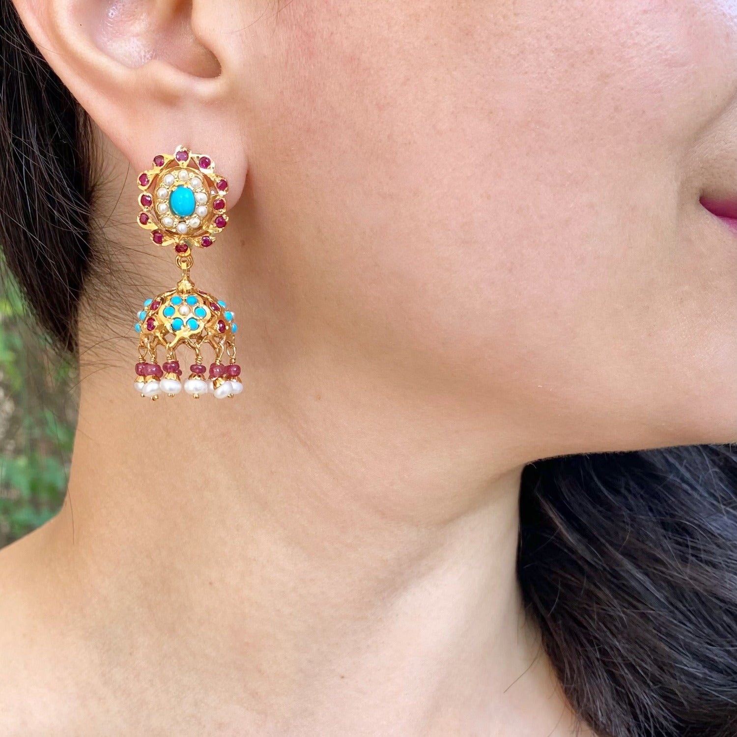 INDIAN JADAU JHUMKA EARRINGS