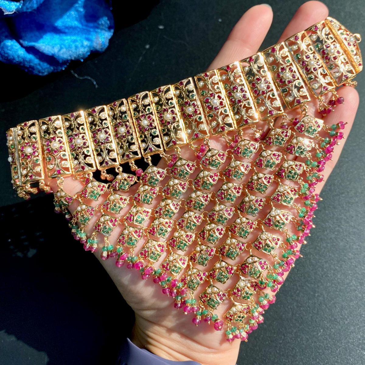 Statement Jadau Choker For Brides | Gold Plated on Silver NS 508