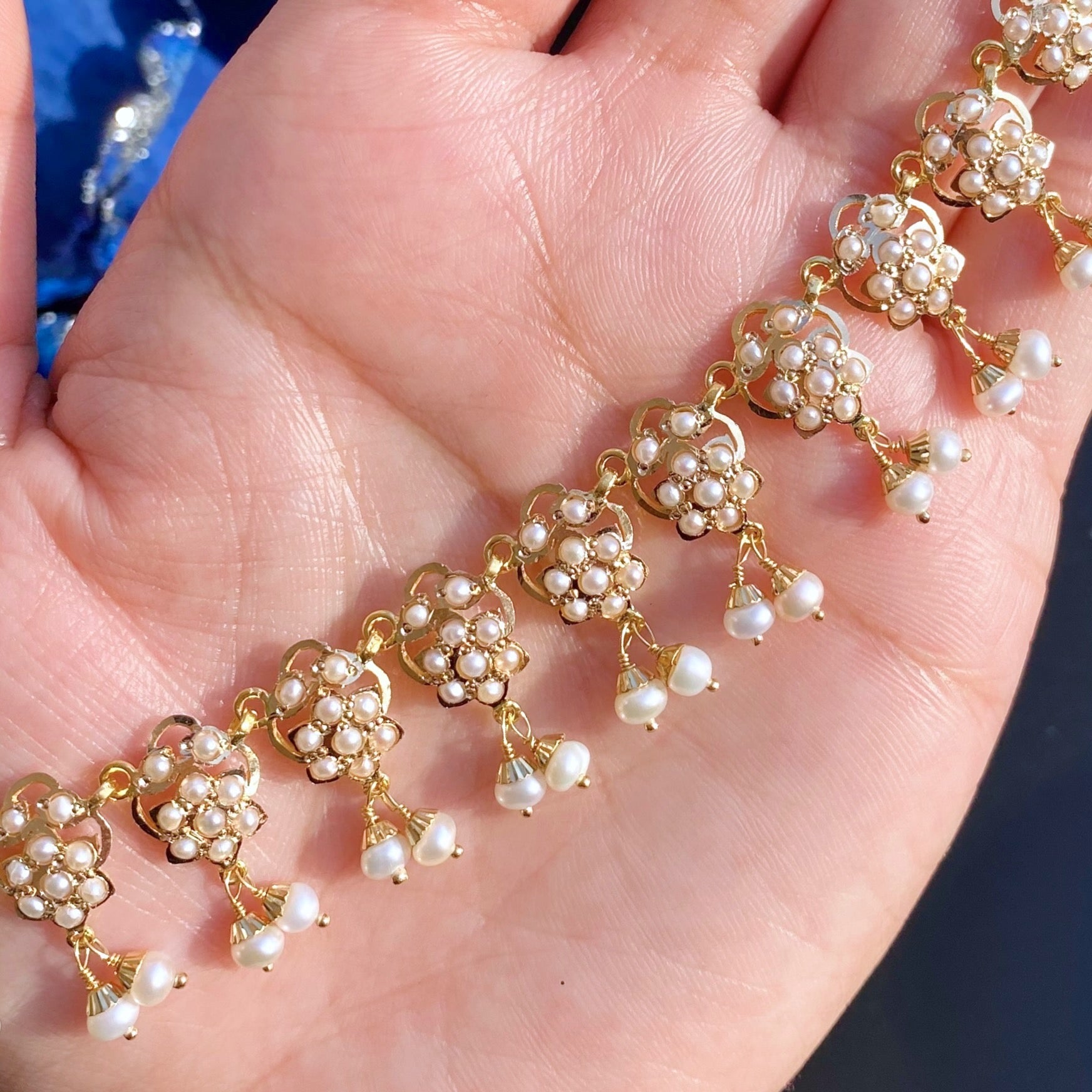 pearl set on gold