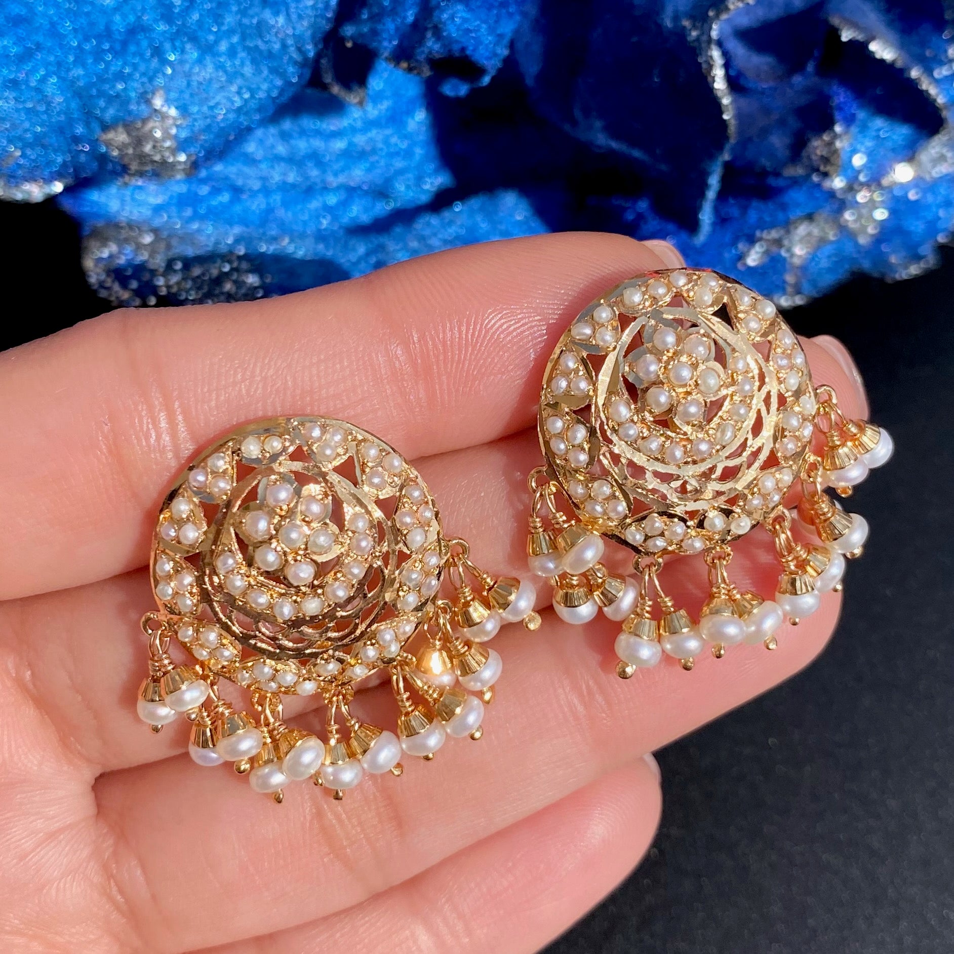Womens Pearl Tops | Gold Plated on 925 Silver ER 482