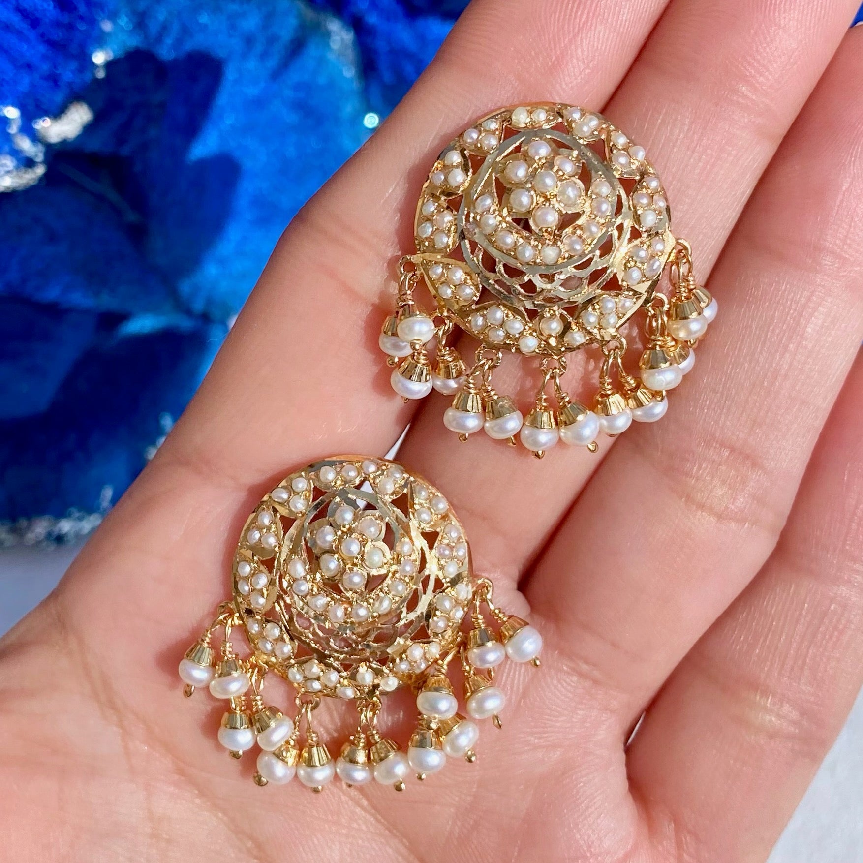 Womens Pearl Tops | Gold Plated on 925 Silver ER 482