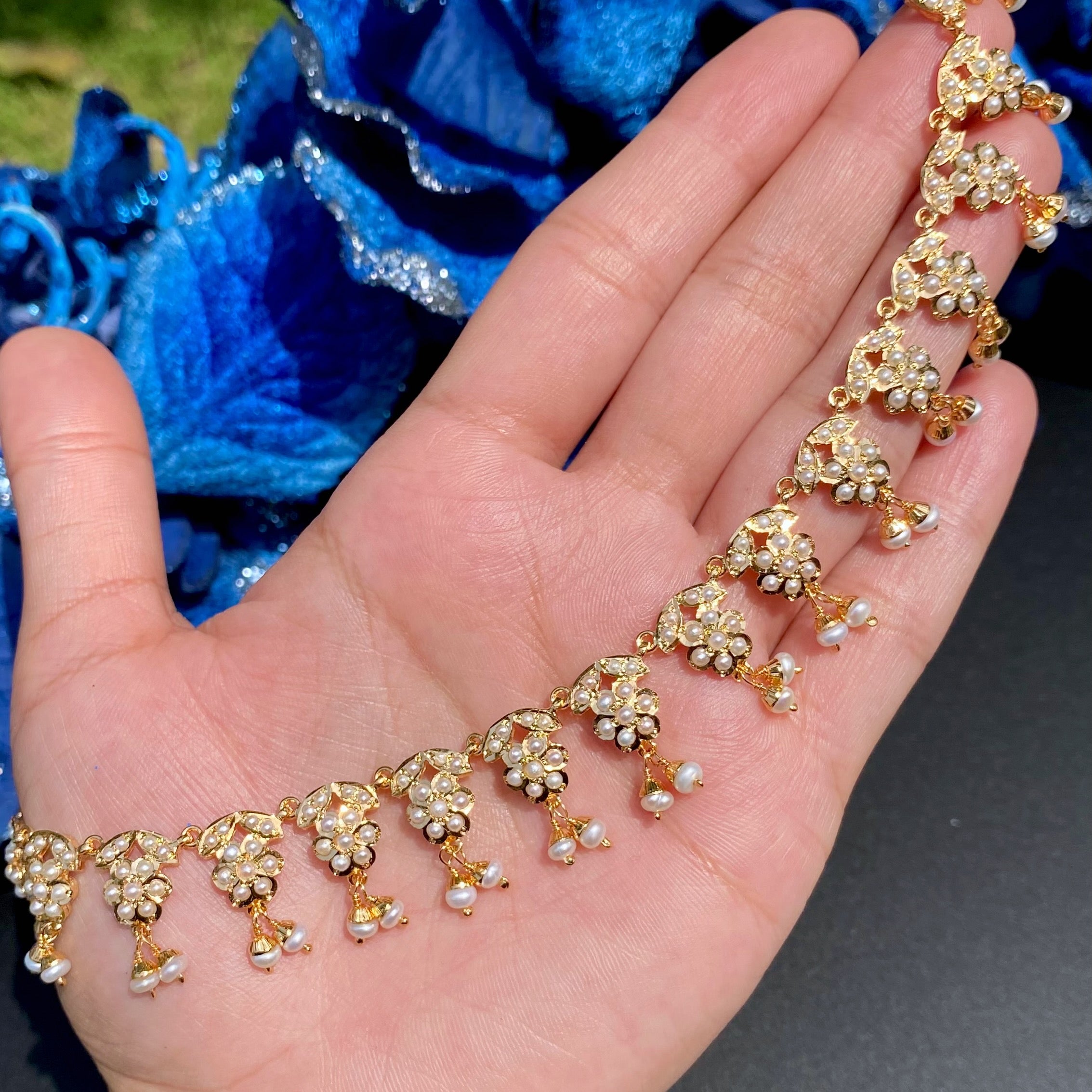 gold plated pearl necklace